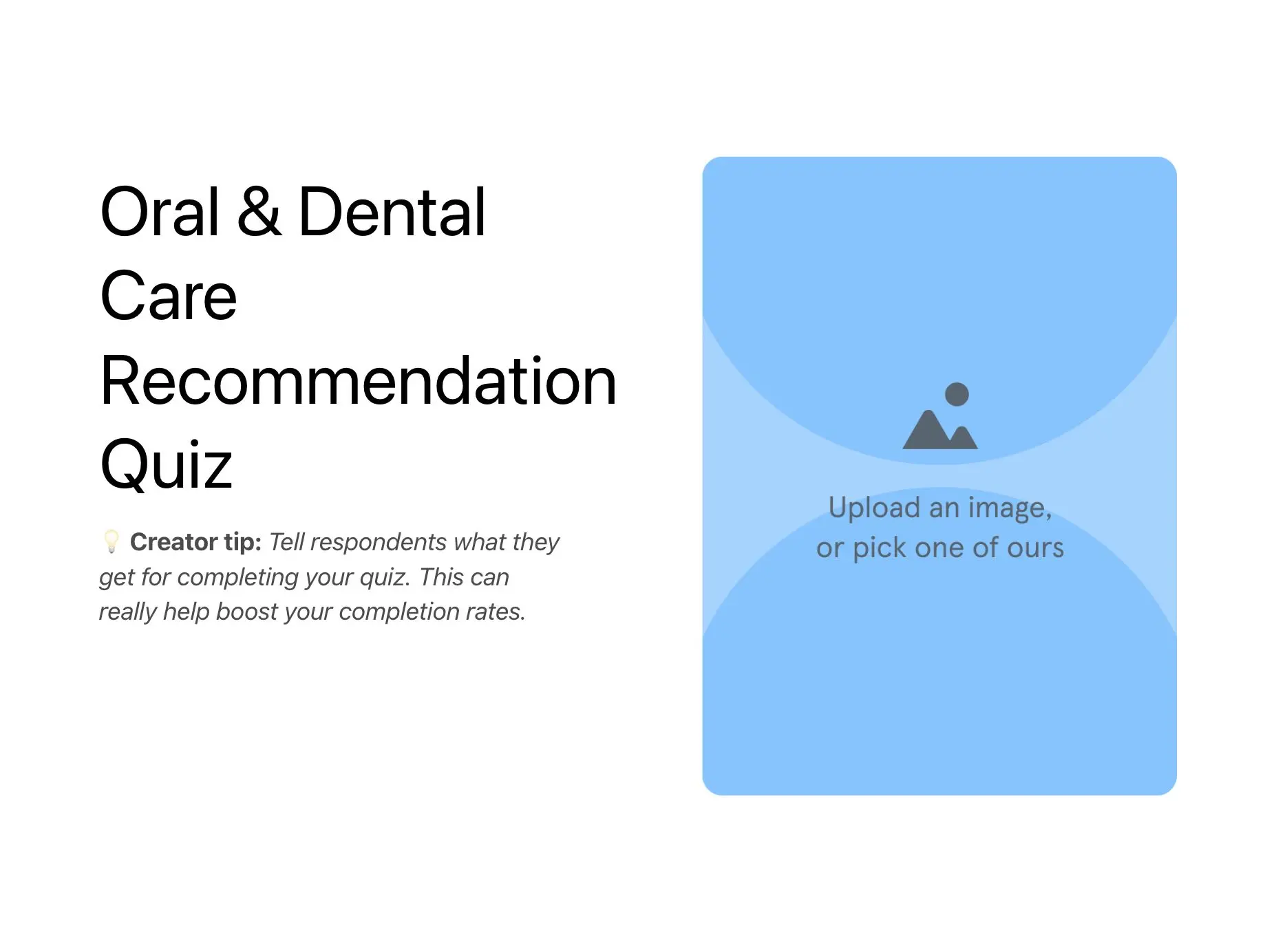 Oral & Dental Care Recommendation Quiz Template Hero