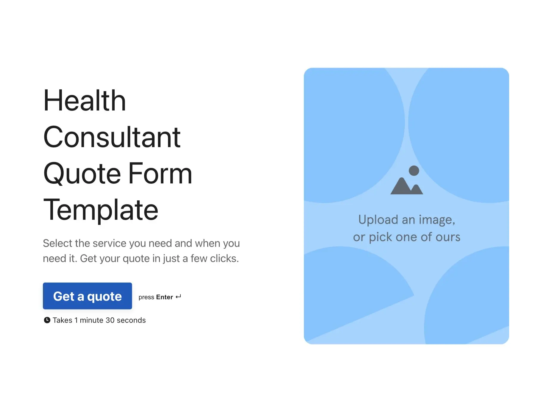 Health Consultant Quote Form Template Hero