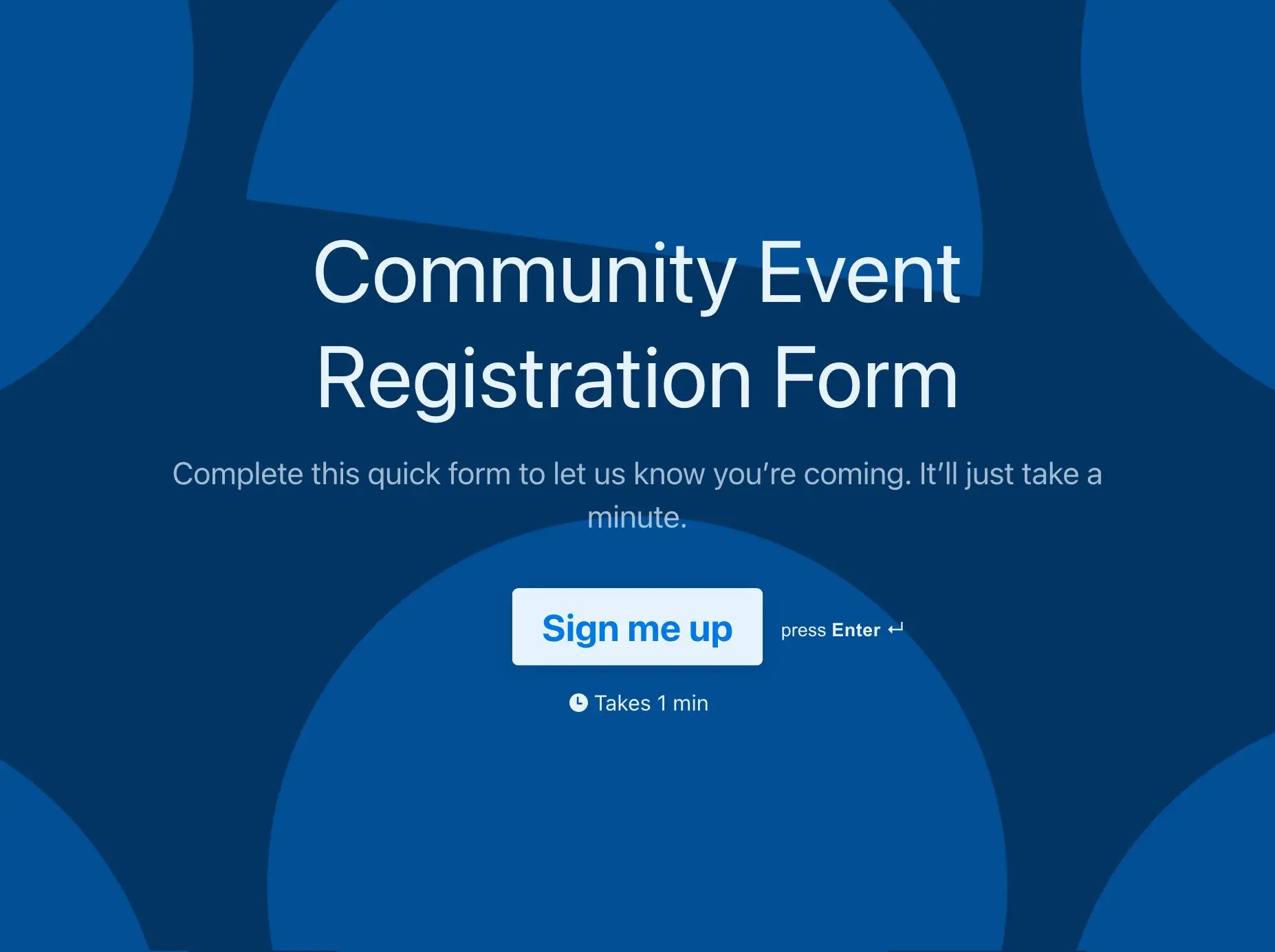 Community Event Registration Form Template Hero