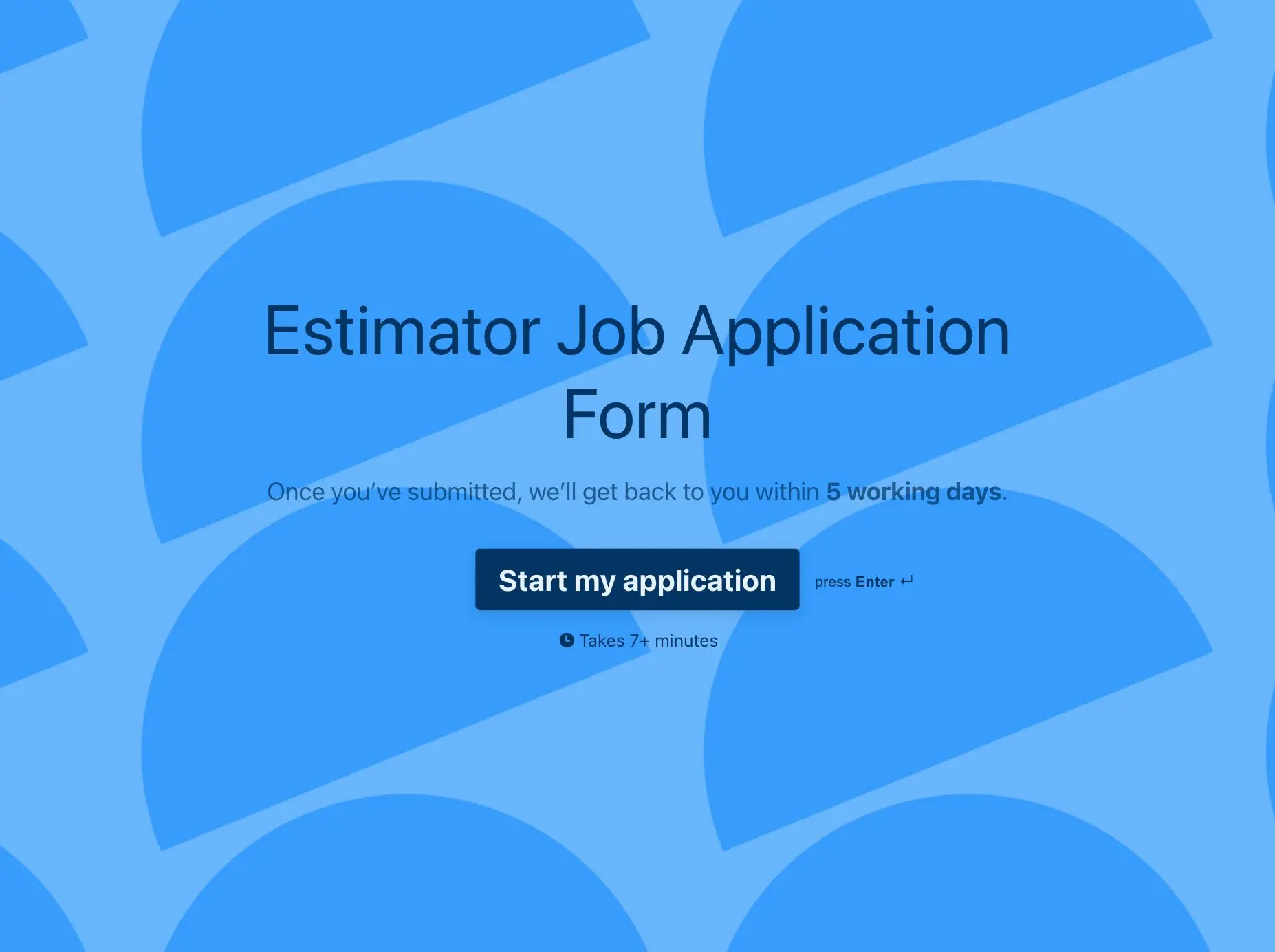Estimator Job Application Form Template Hero