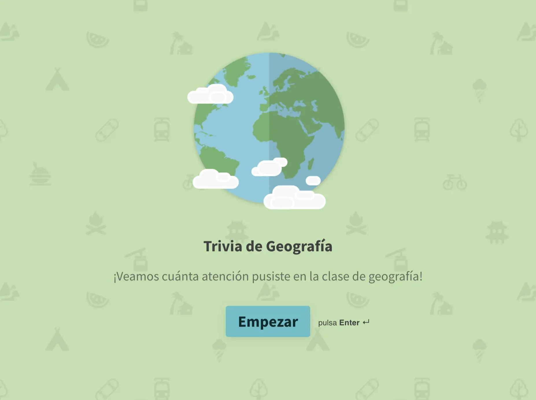 Plantilla de juego de geografía Hero