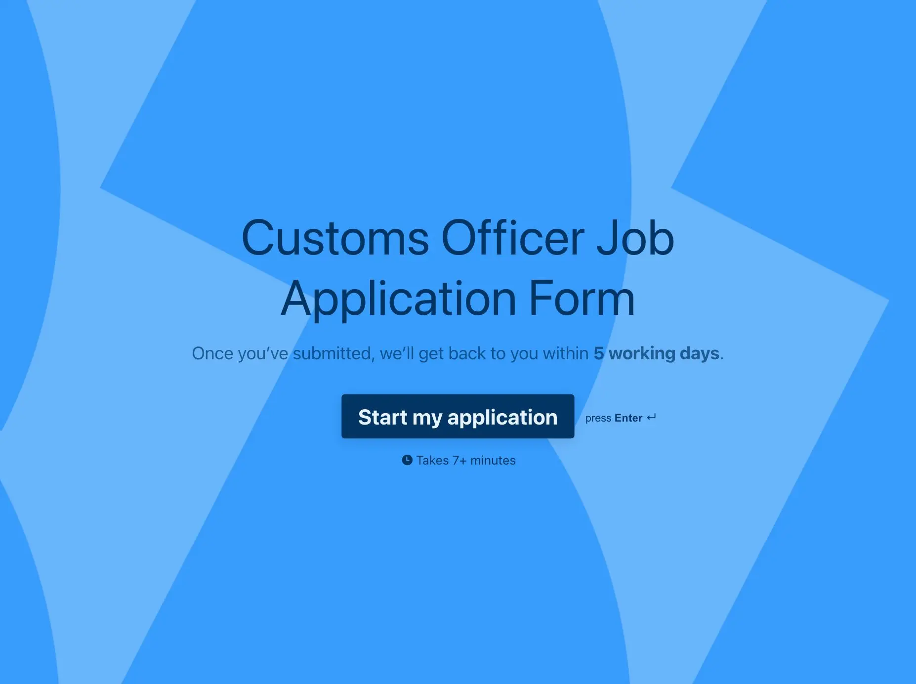 Customs Officer Job Application Form Template