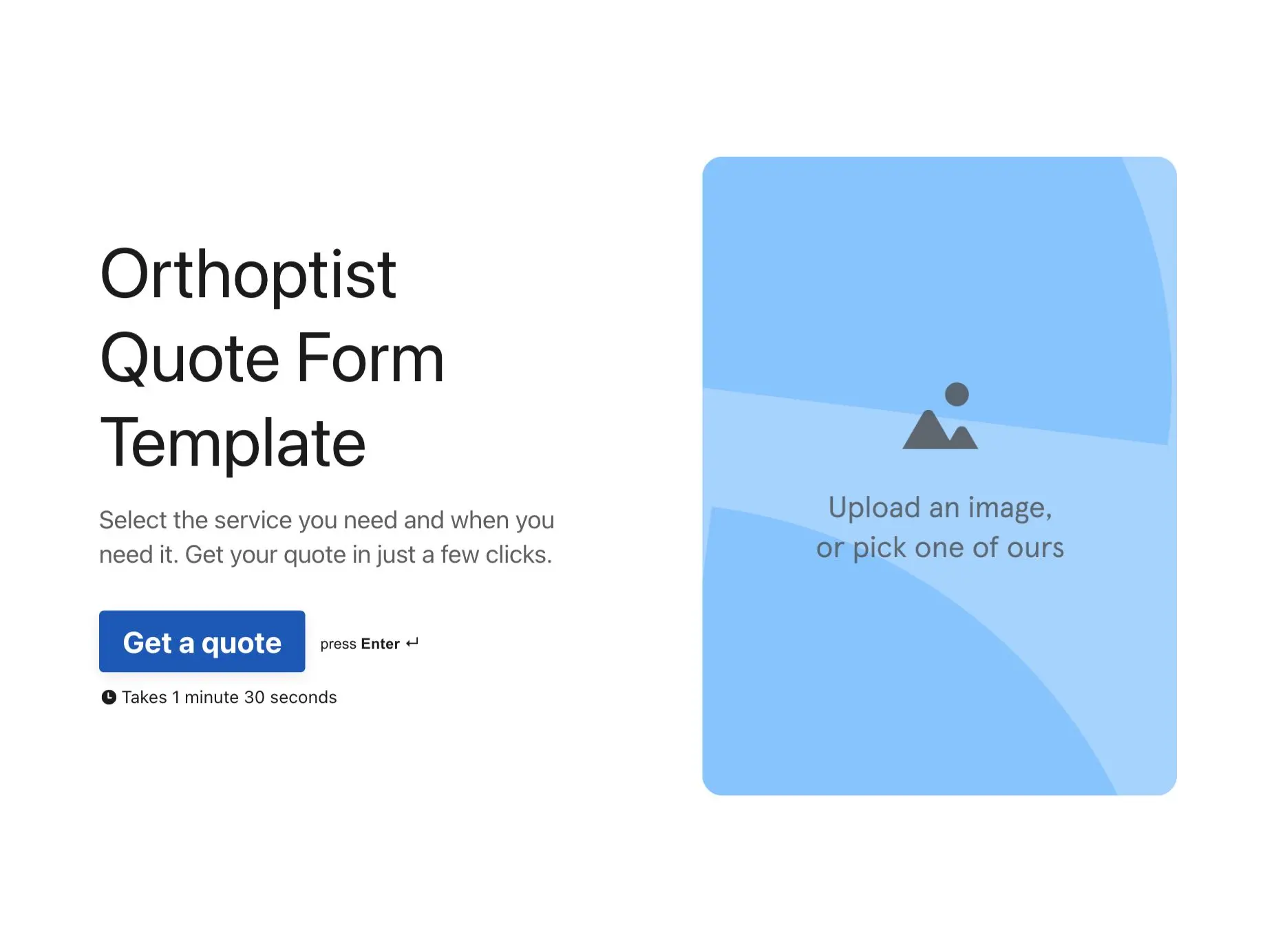 Orthoptist Quote Form Template Hero