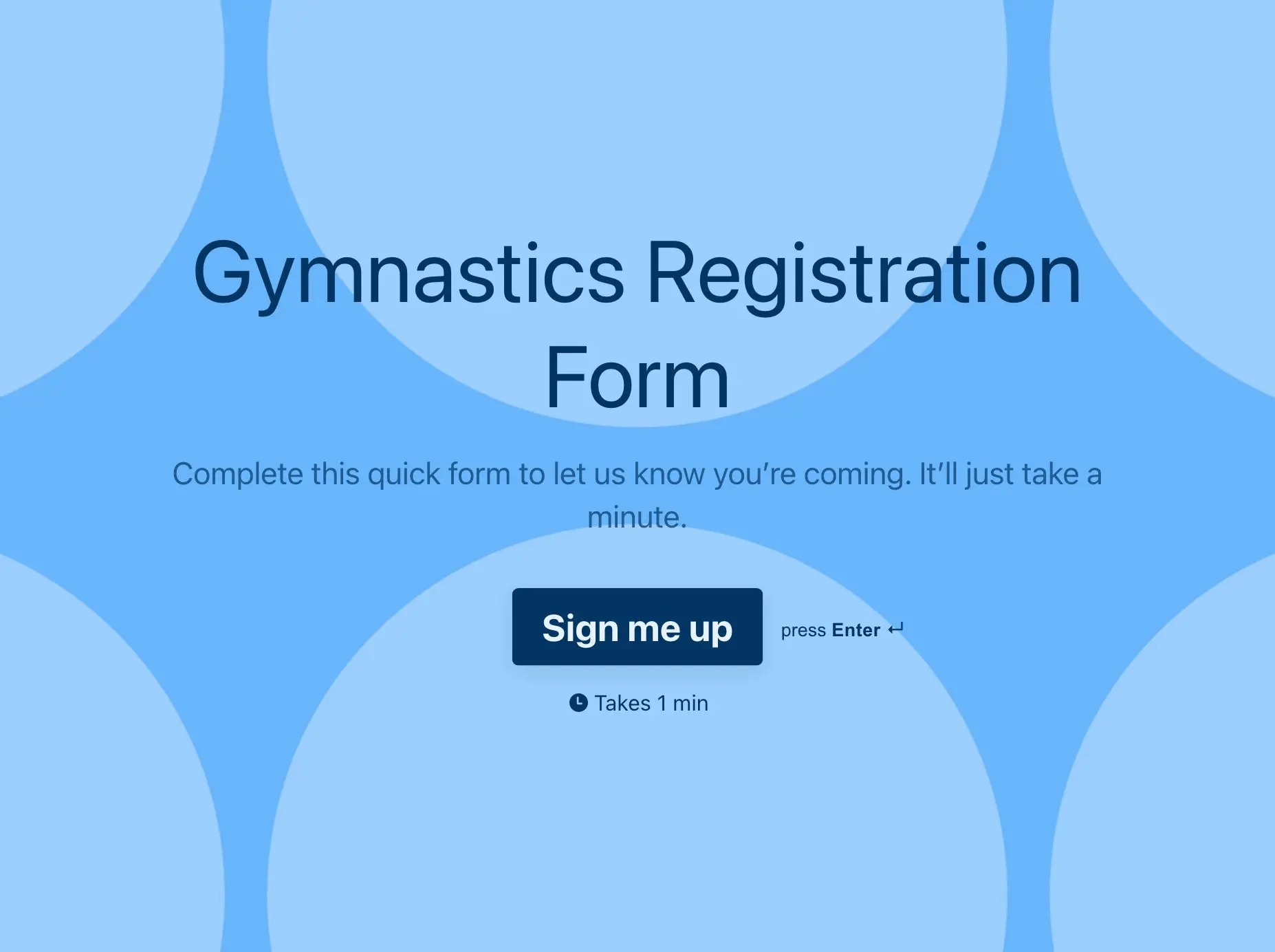 Gymnastics Registration Form Template Hero