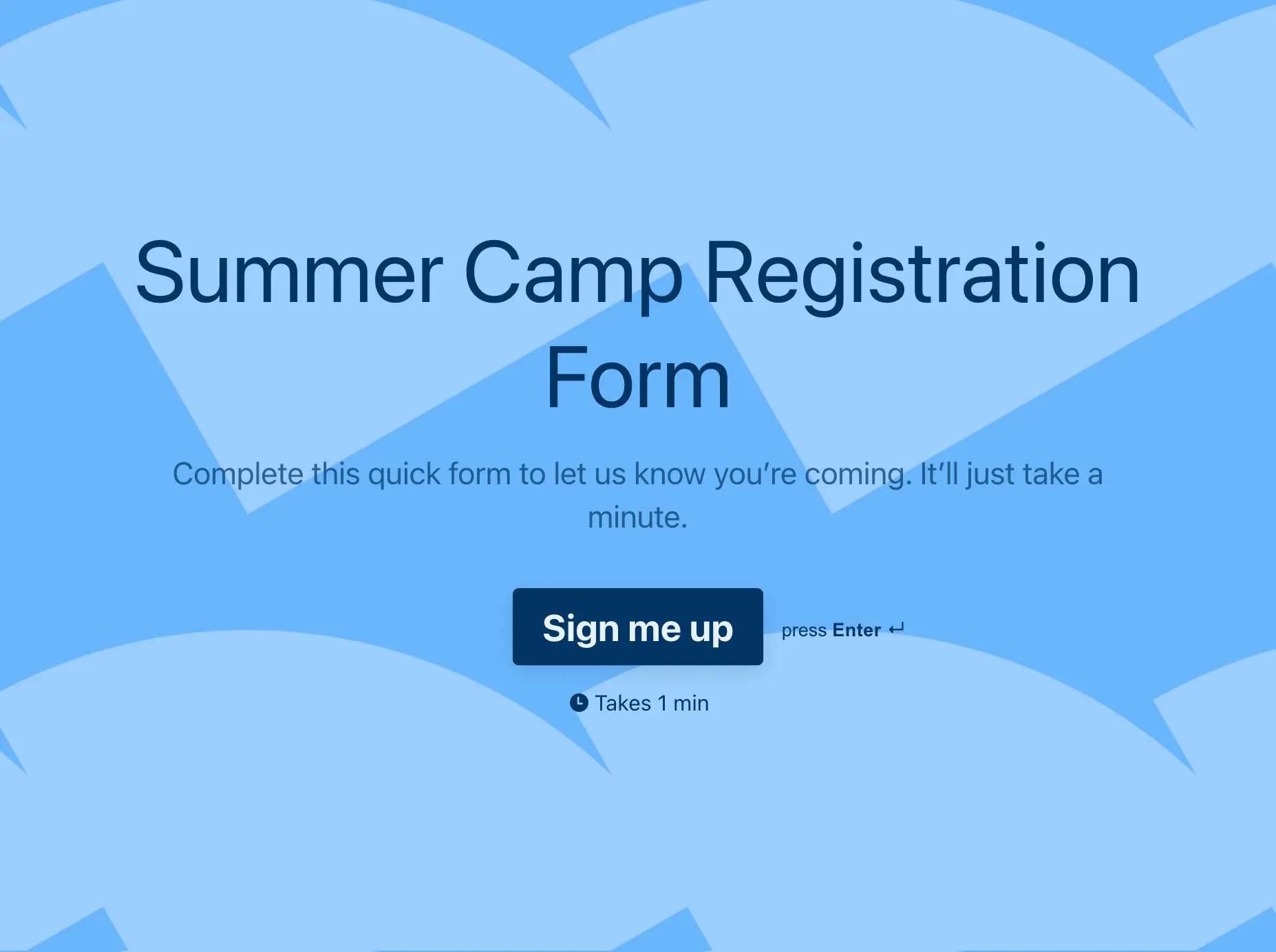 Summer Camp Registration Form Template Hero