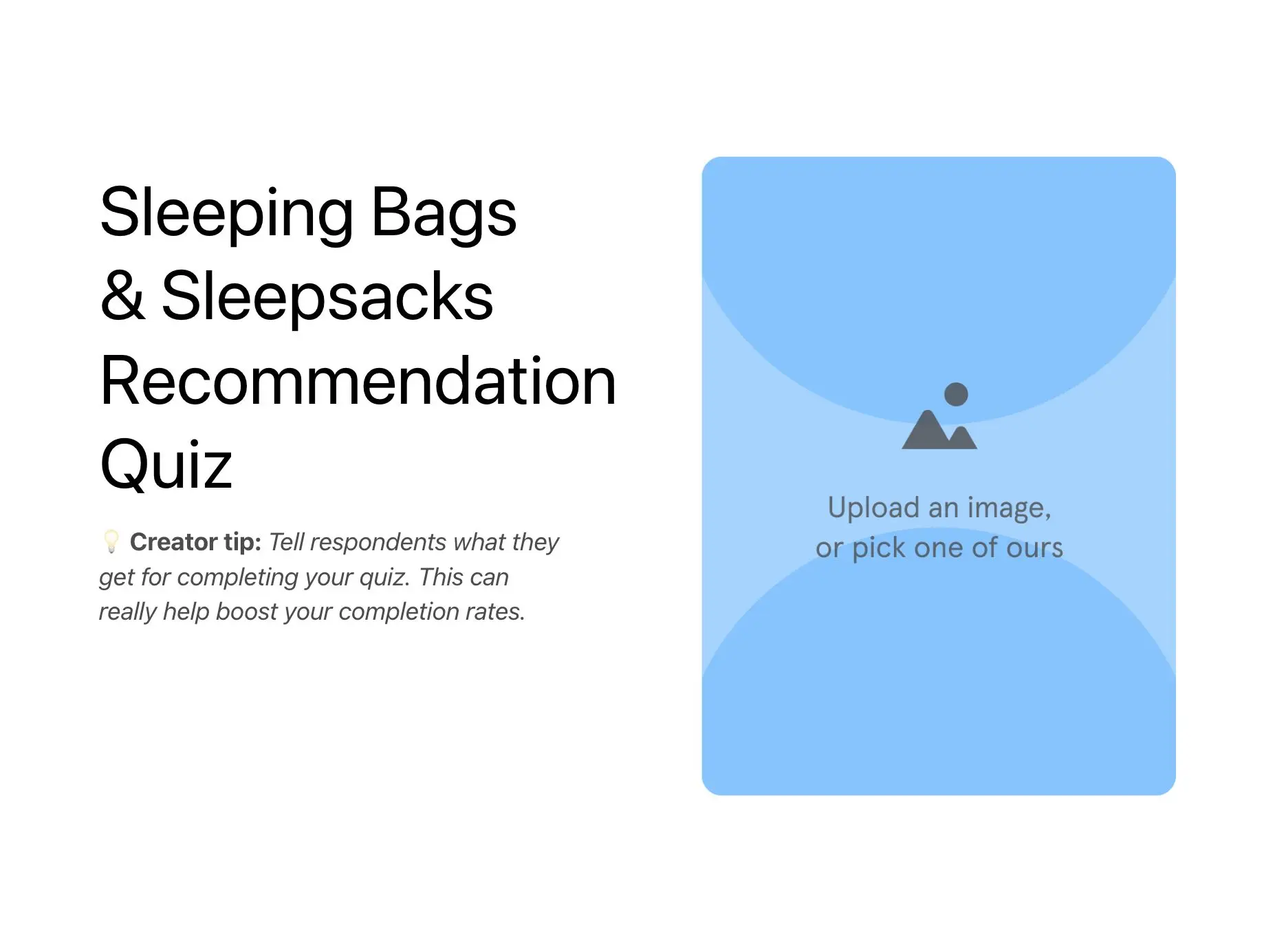 Sleeping Bags & Sleepsacks Recommendation Quiz Template Hero
