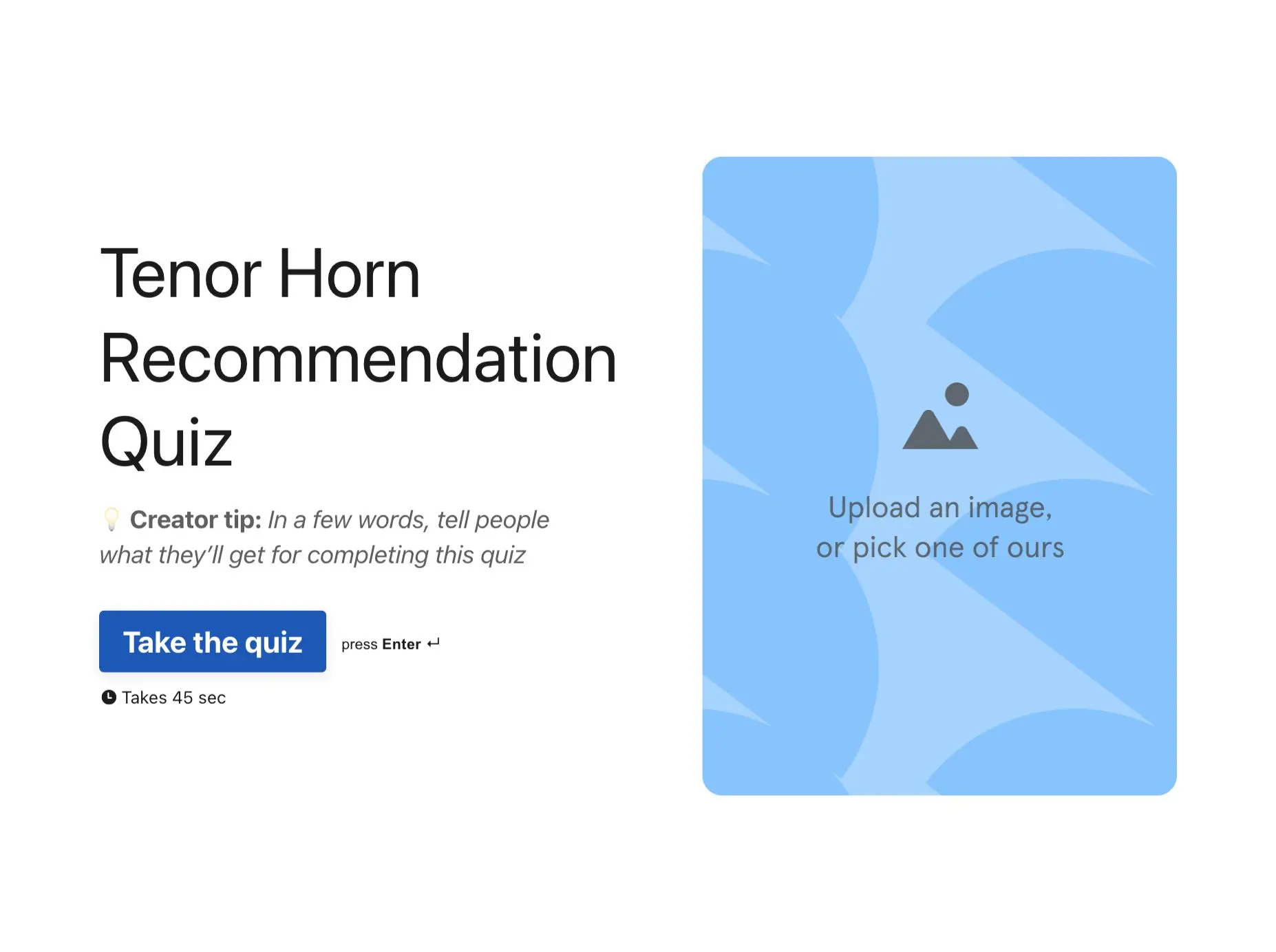 Tenor Horn Recommendation Quiz Template Hero