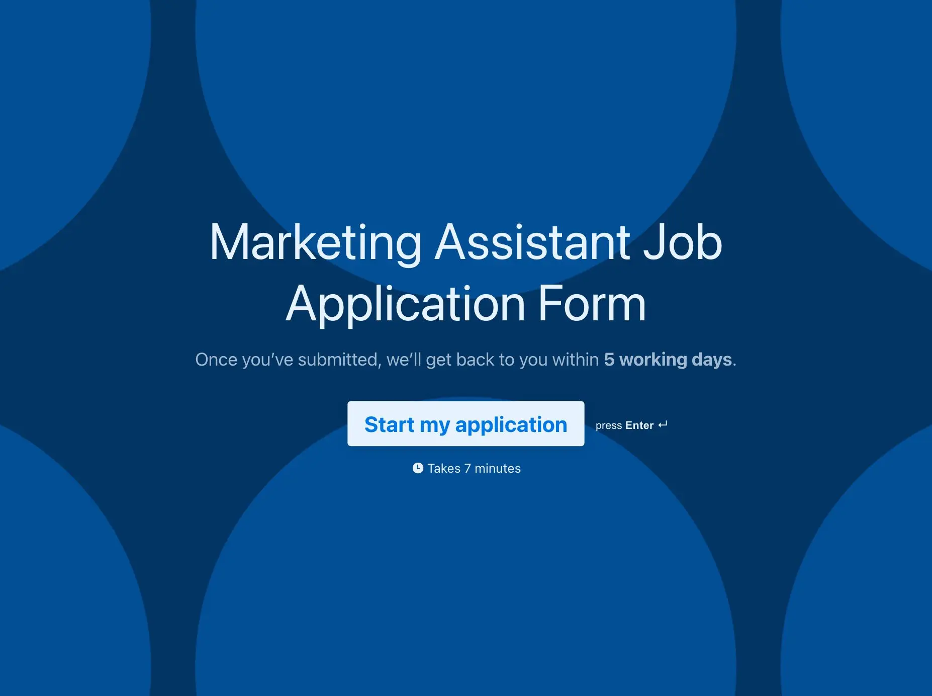 Marketing Assistant Job Application Form Template Hero