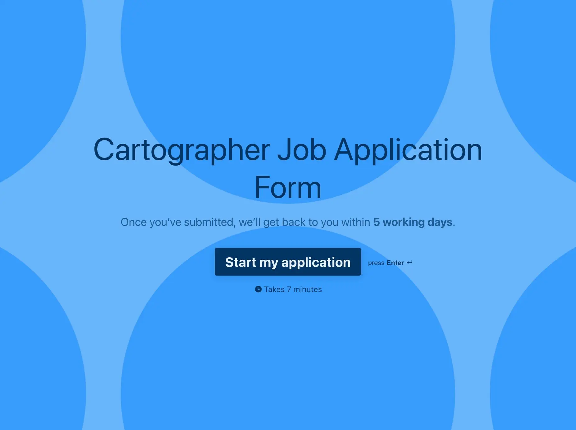 Cartographer Job Application Form Template Hero