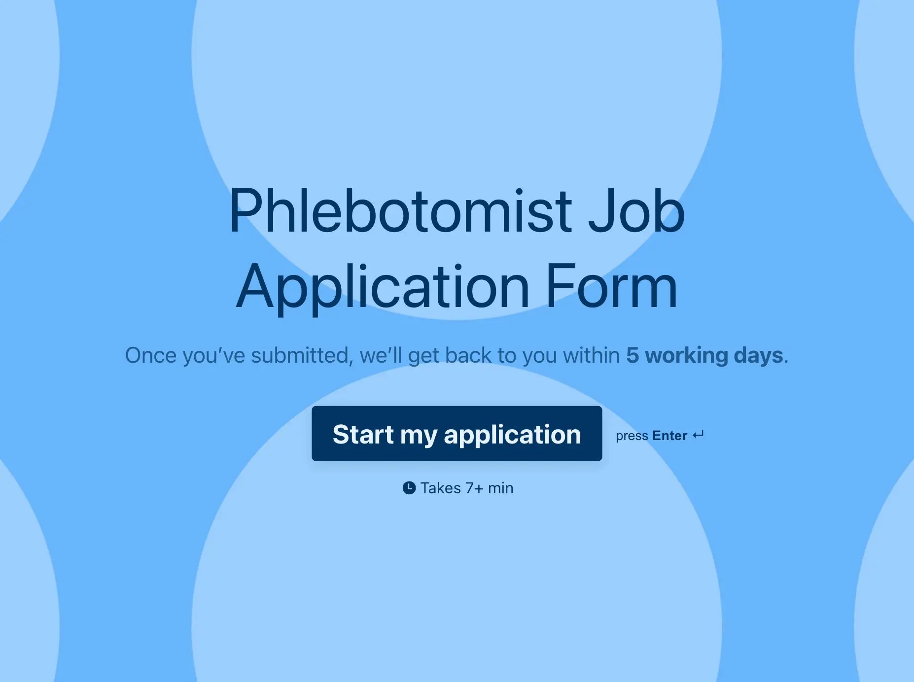 Phlebotomist Job Application Form Template Hero