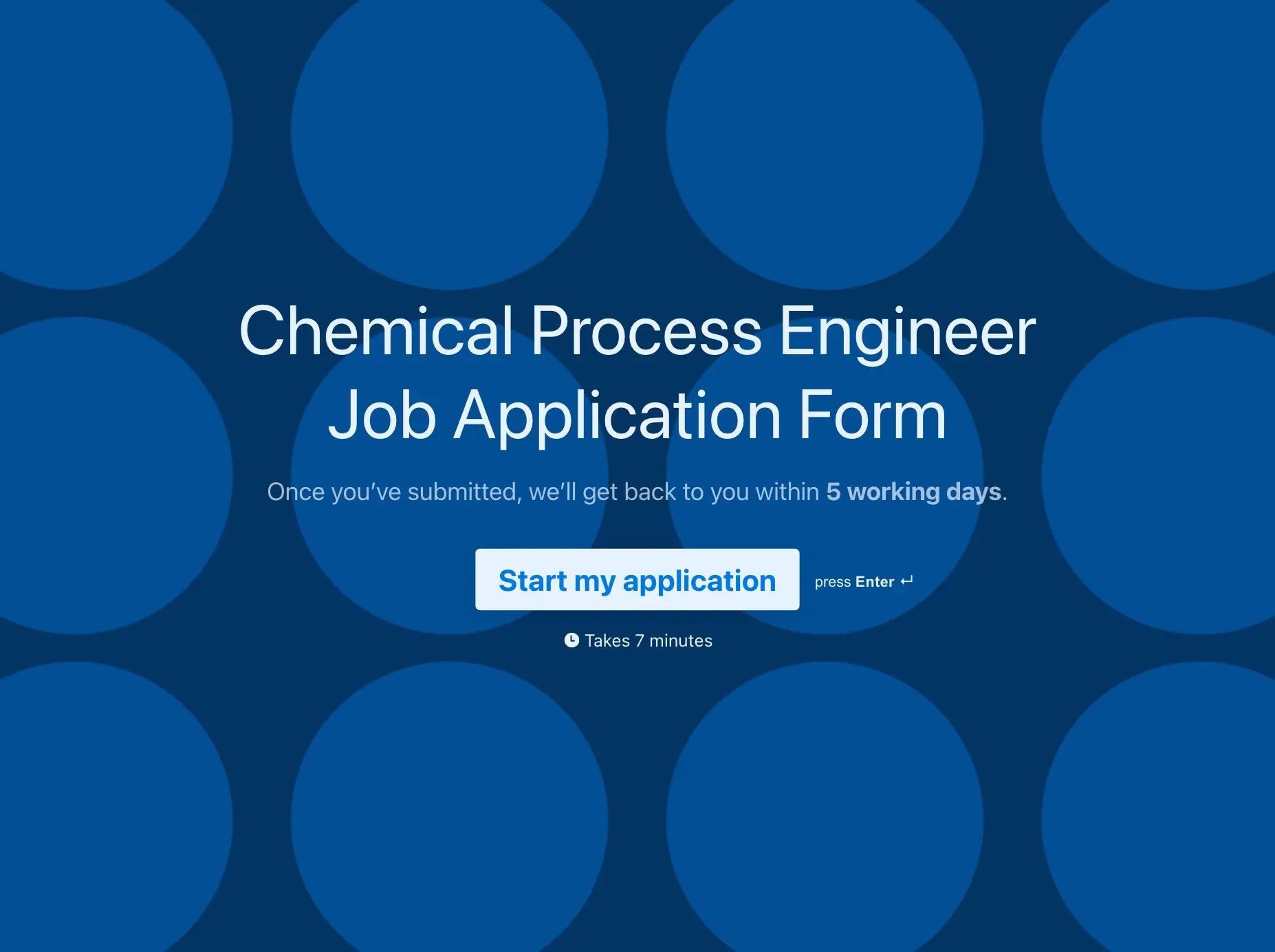 Chemical Process Engineer Job Application Form Template Hero