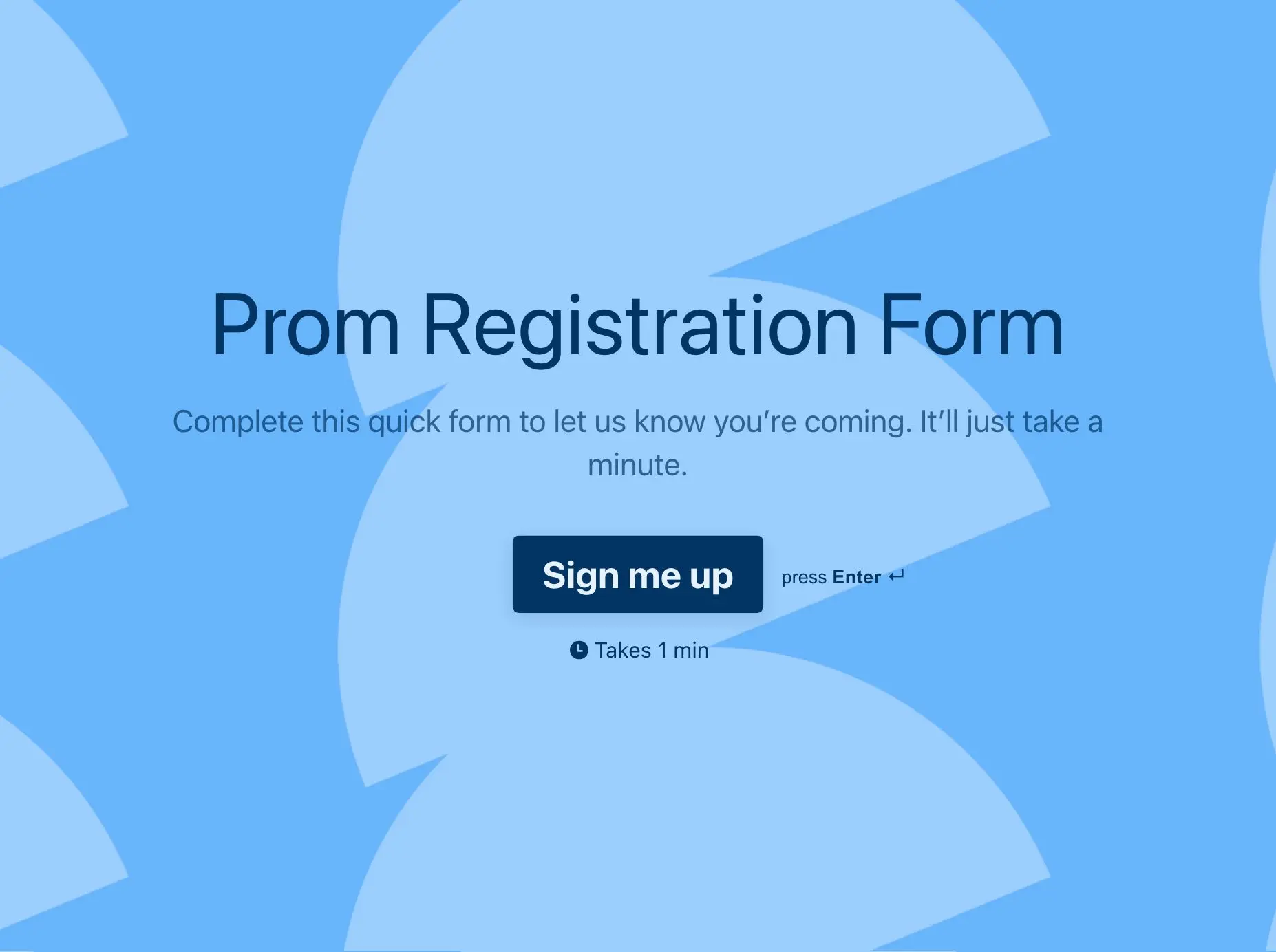 Prom Registration Form Template Hero