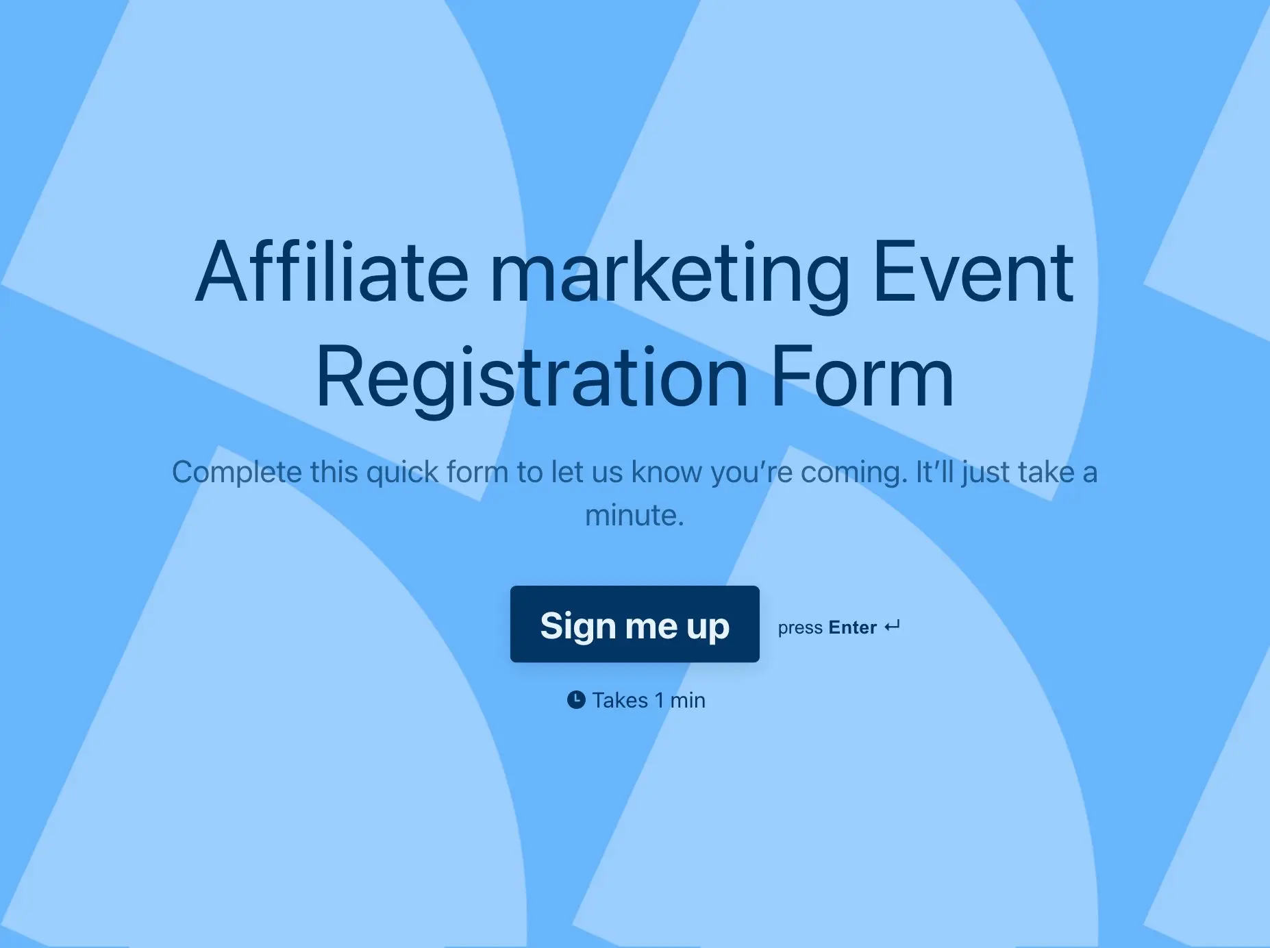 Affiliate marketing Event Registration Form Template Hero