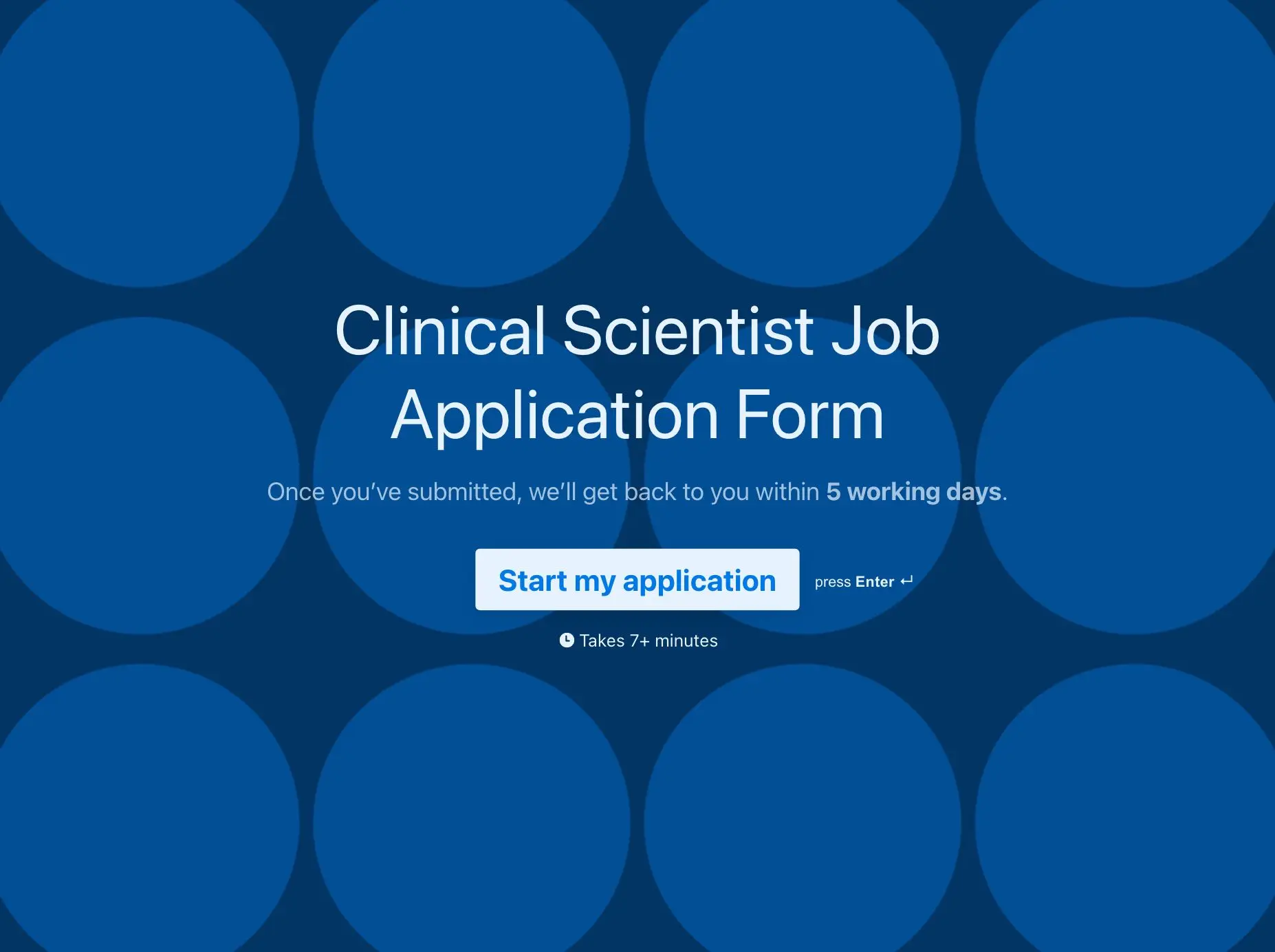 Clinical Scientist Job Application Form Template Hero