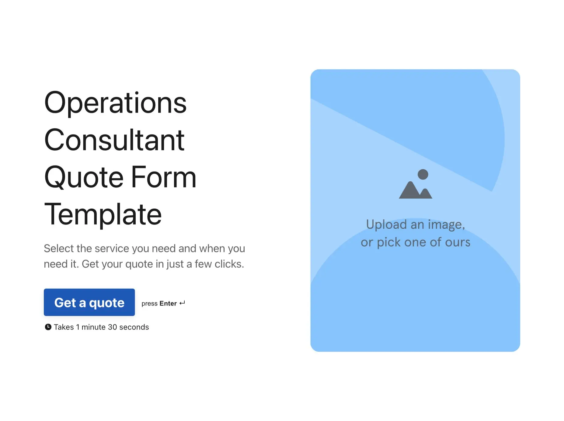 Operations Consultant Quote Form Template Hero