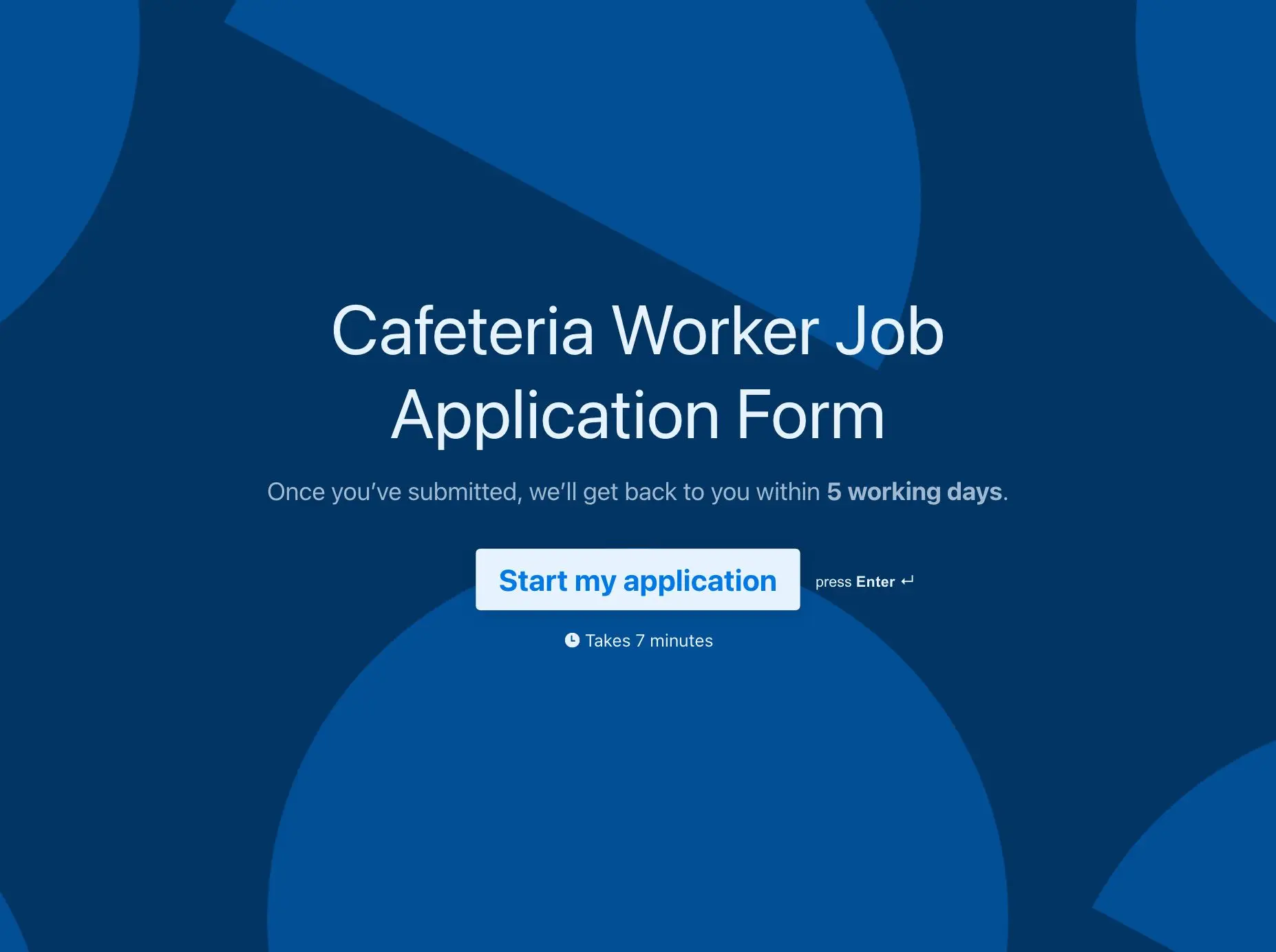 Cafeteria Worker Job Application Form Template Hero
