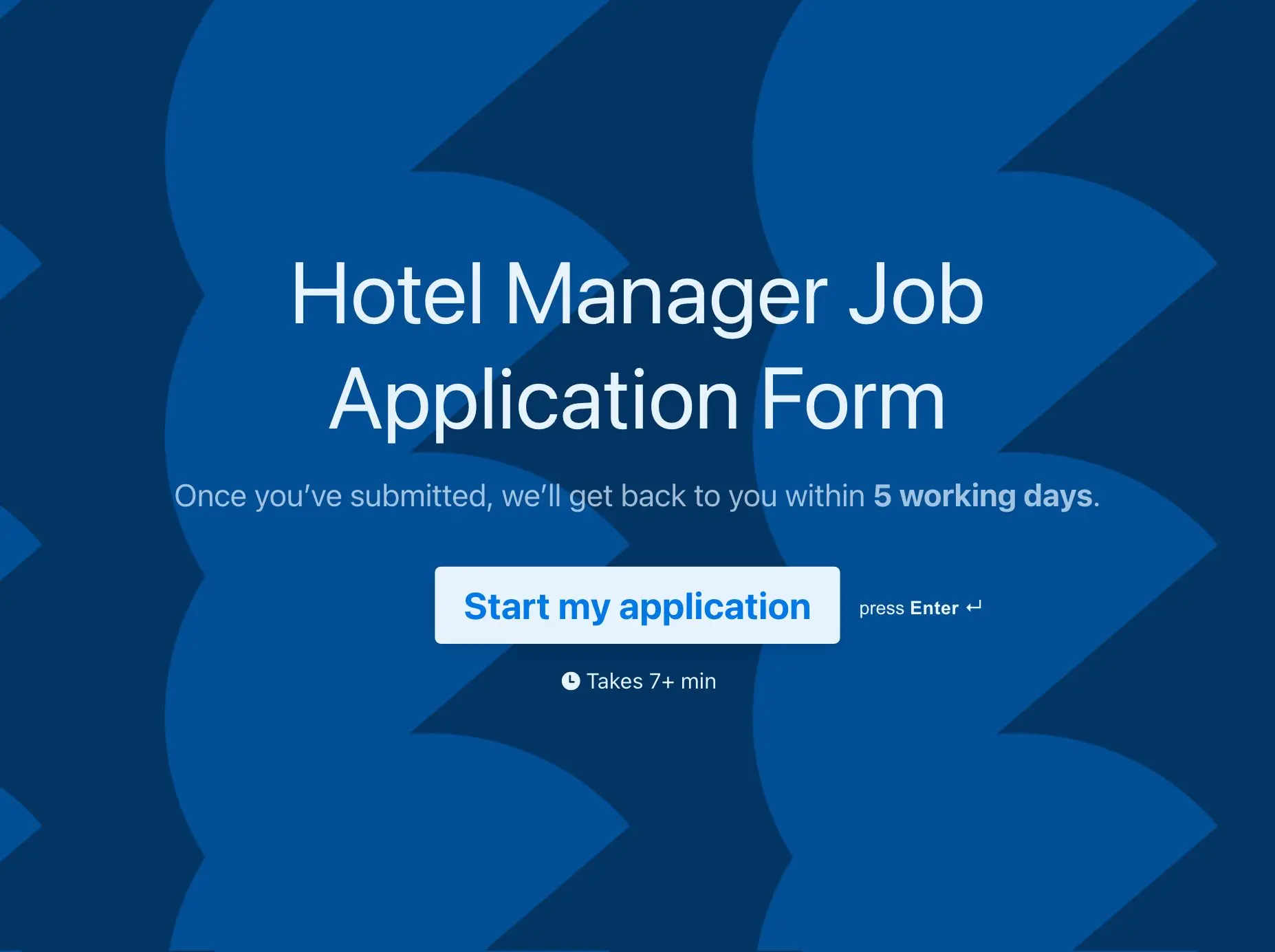 Hotel Manager Job Application Form Template Hero