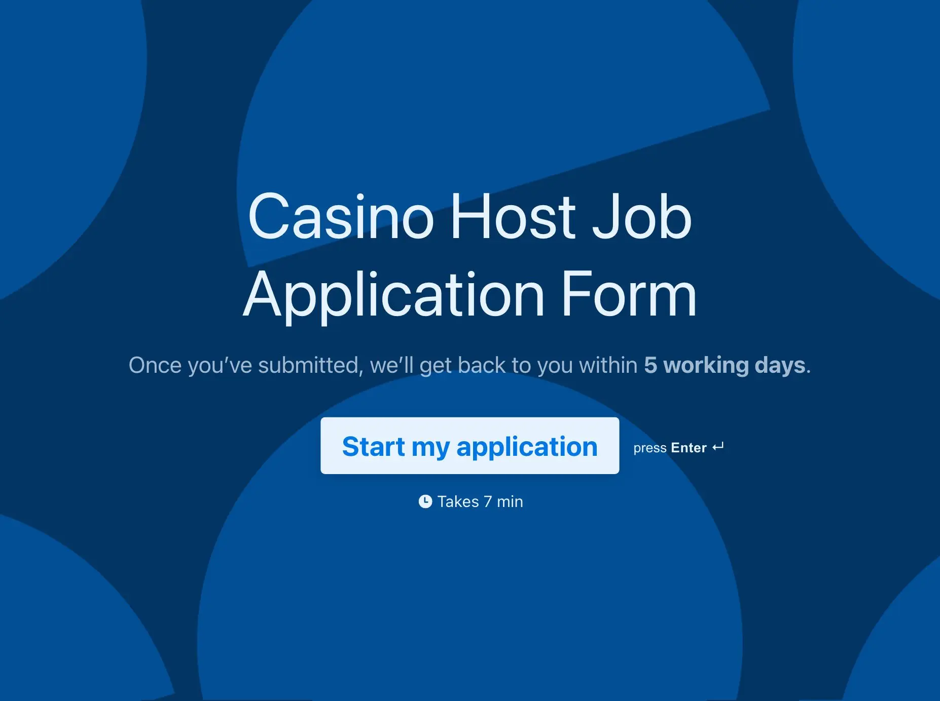 Casino Host Job Application Form Template Hero