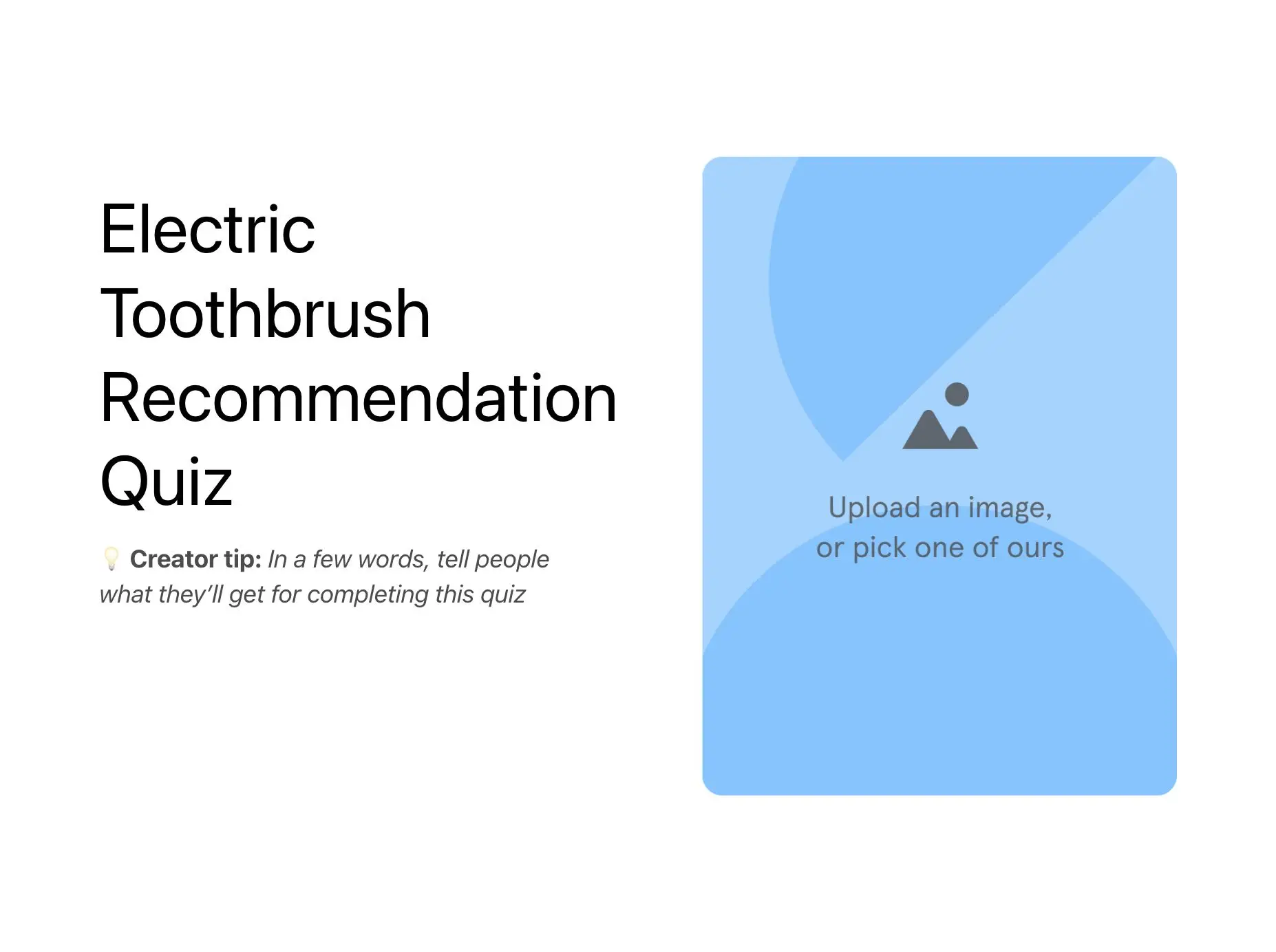 Electric Toothbrush Recommendation Quiz Template Hero