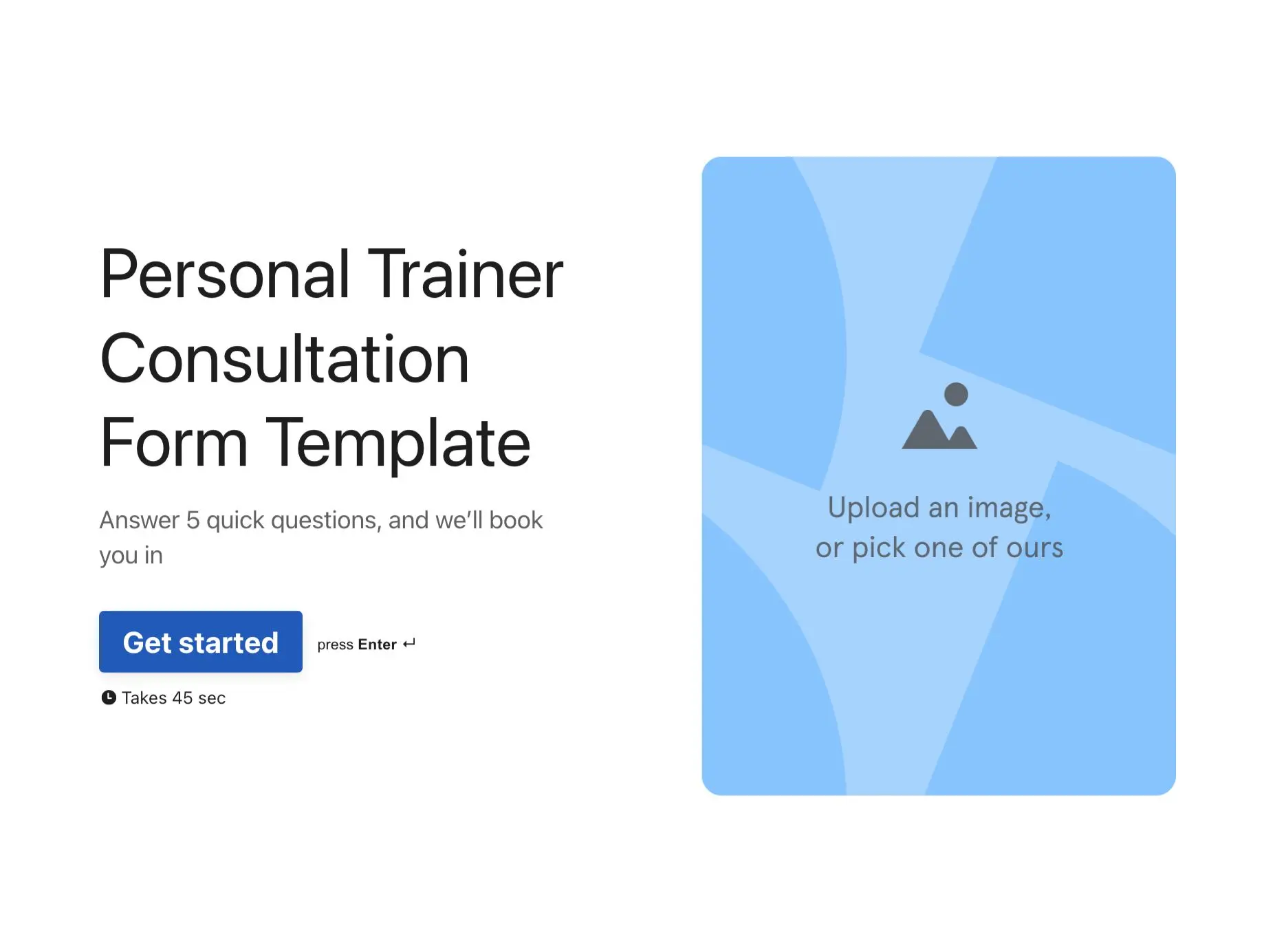Personal Trainer Consultation Form Template Hero