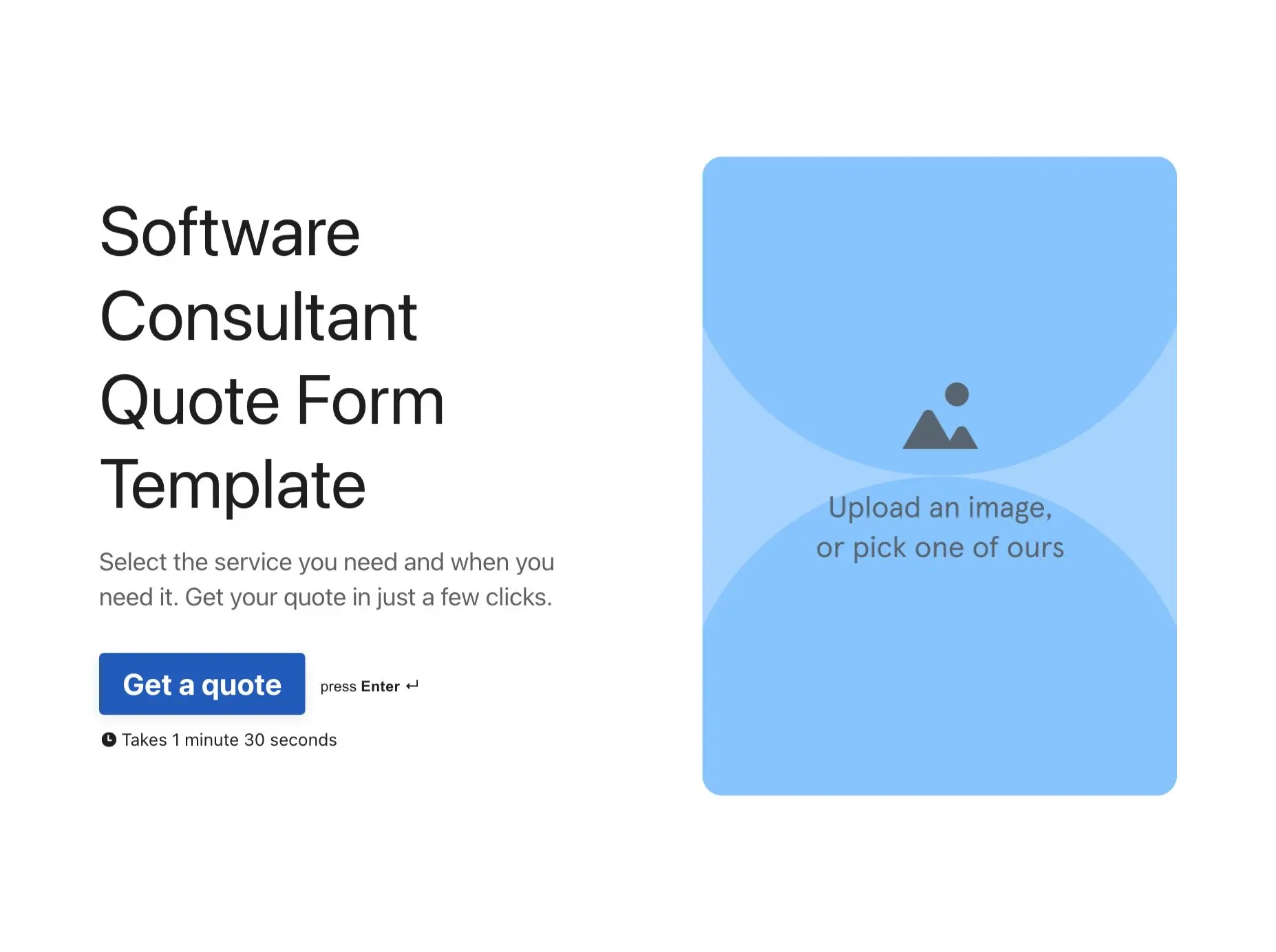 Software Consultant Quote Form Template Hero