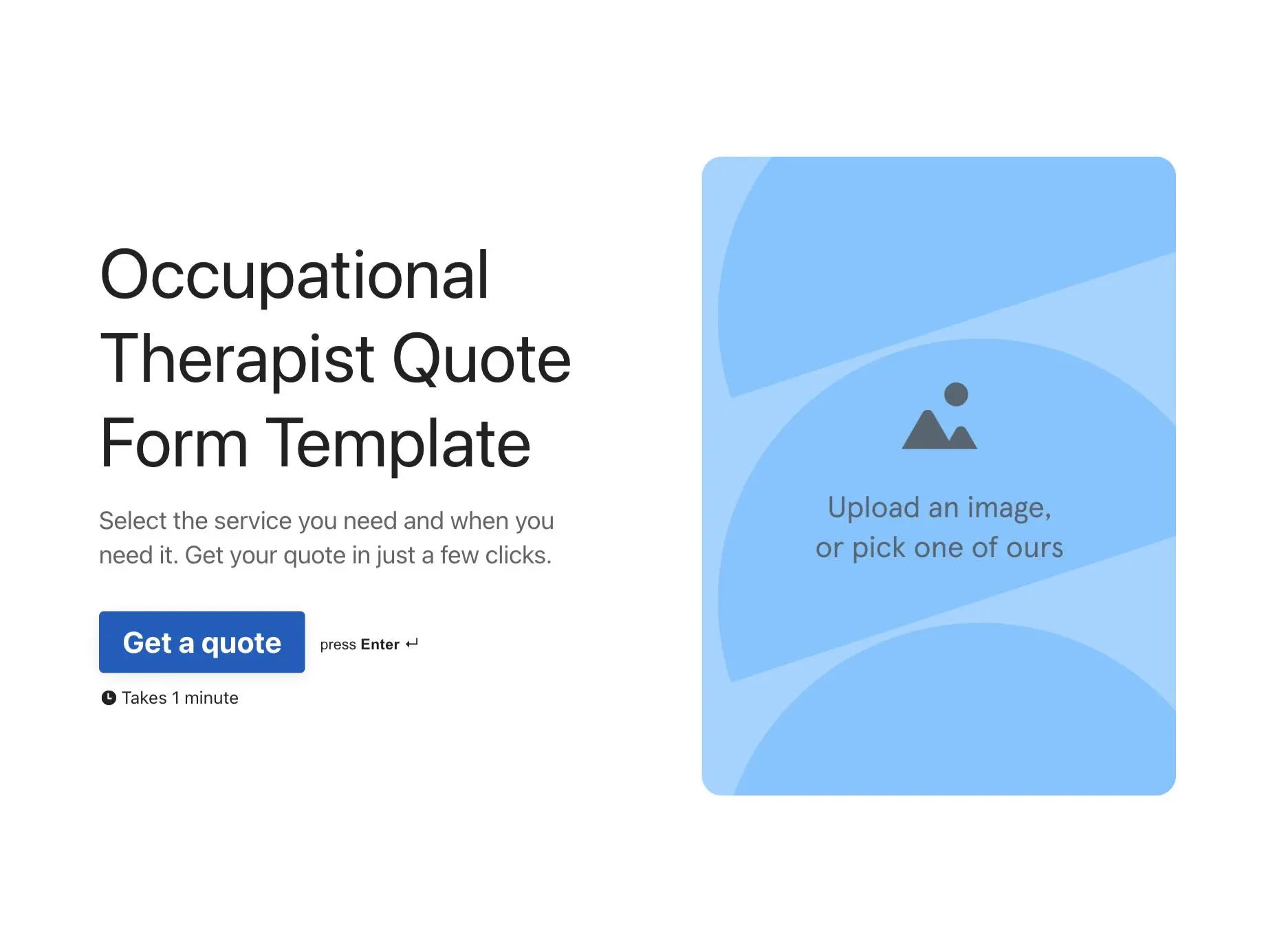 Occupational Therapist Quote Form Template Hero