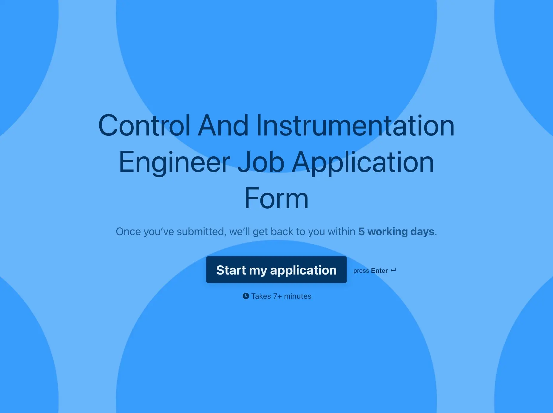 Control And Instrumentation Engineer Job Application Form Template Hero
