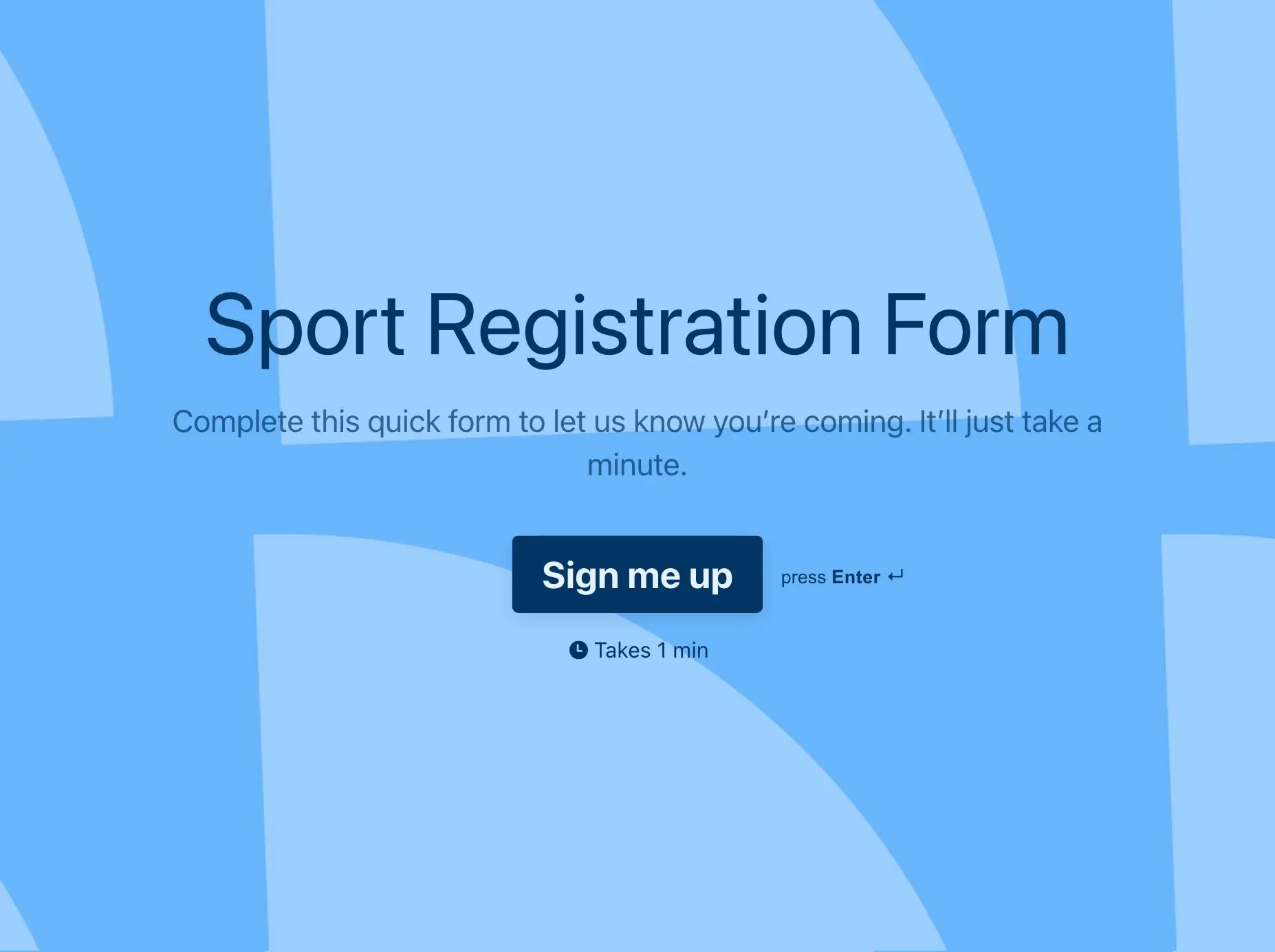 Sport Registration Form Template Hero