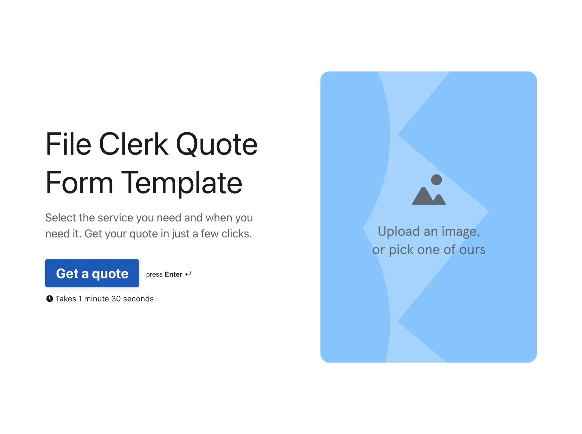 File Clerk Quote Form Template Hero