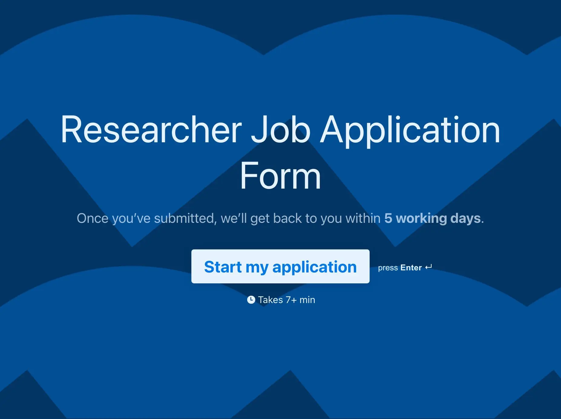 Researcher Job Application Form Template Hero