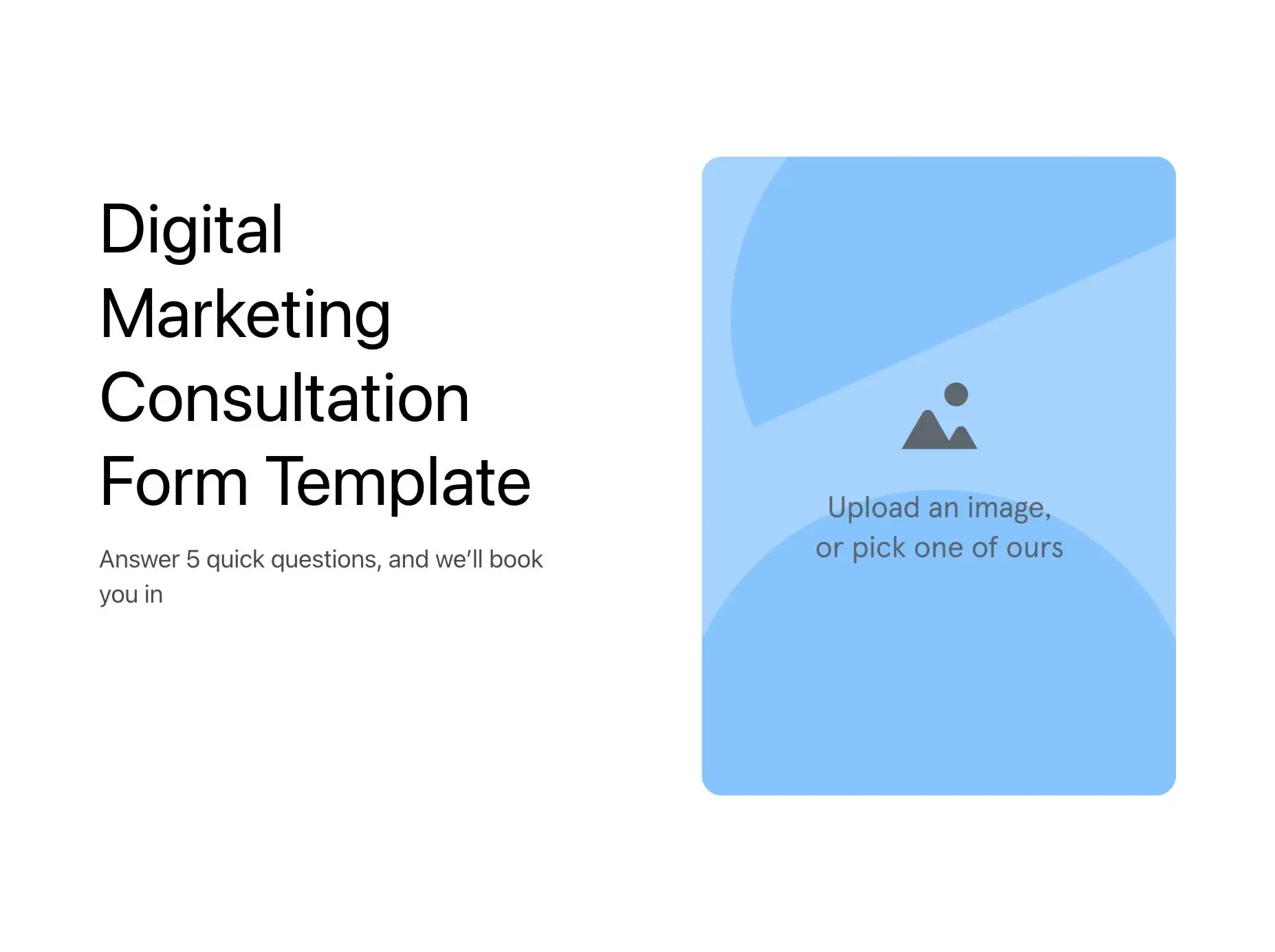 Digital Marketing Consultation Form Template Hero