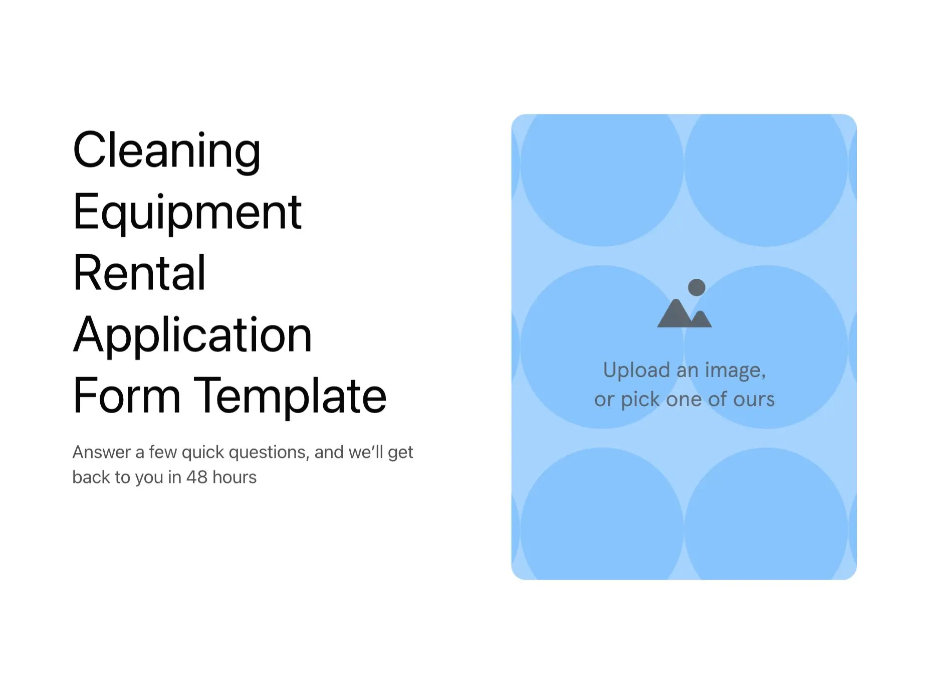 Cleaning Equipment Rental Application Form Template Hero