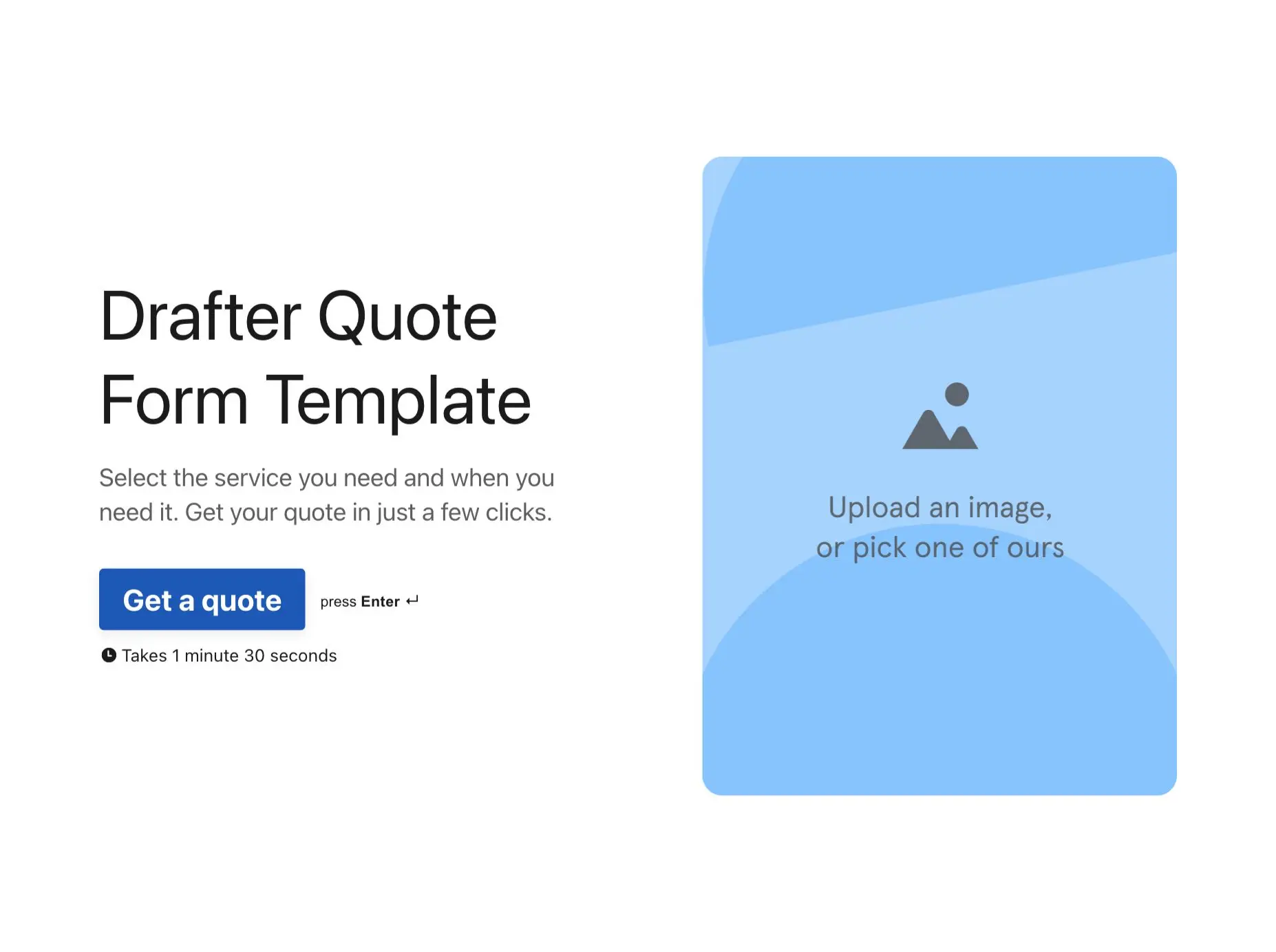 Drafter Quote Form Template Hero