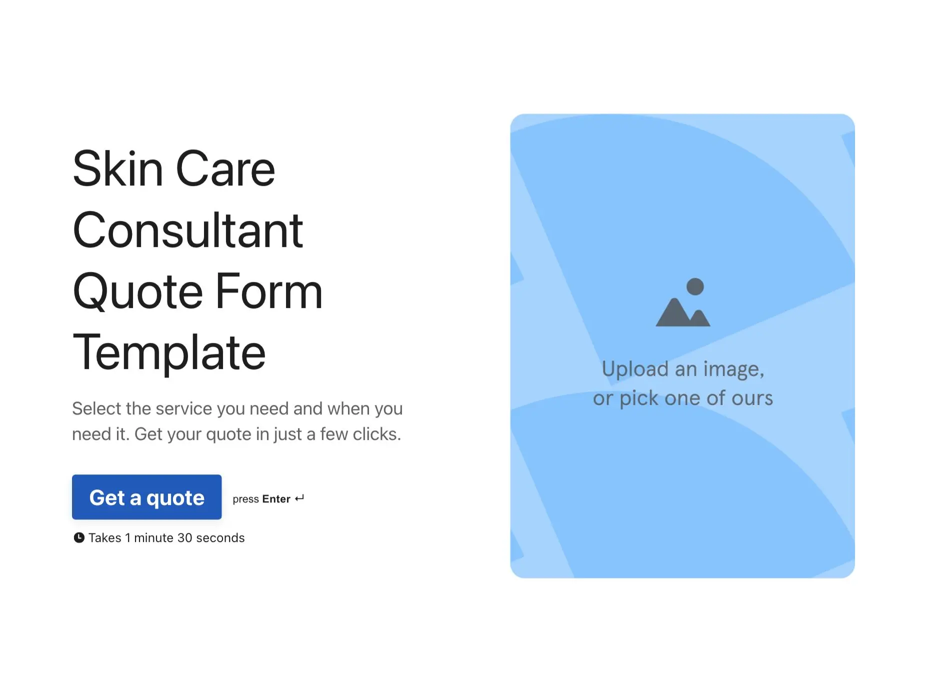 Skin Care Consultant Quote Form Template Hero