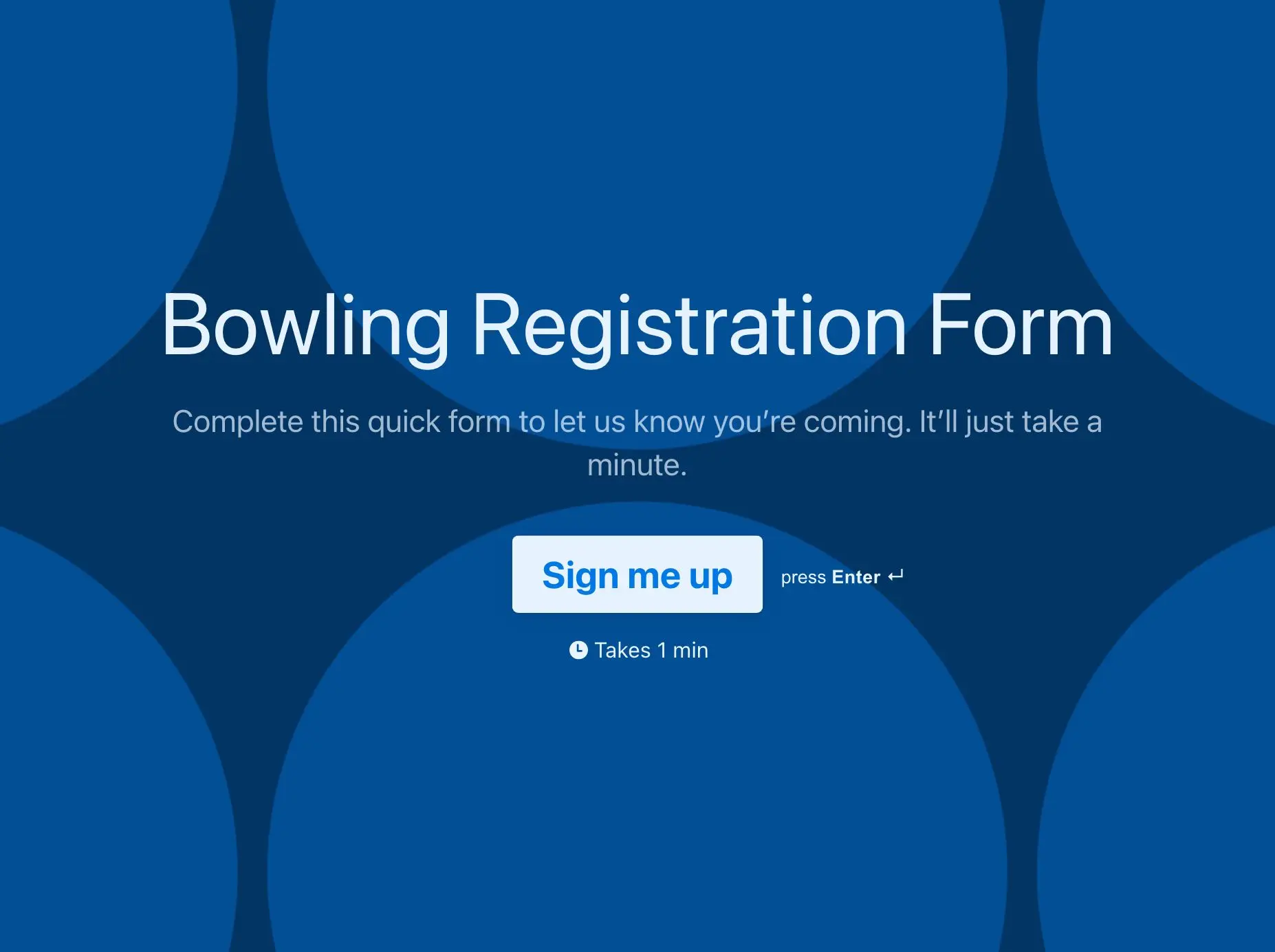 Bowling Registration Form Template Hero