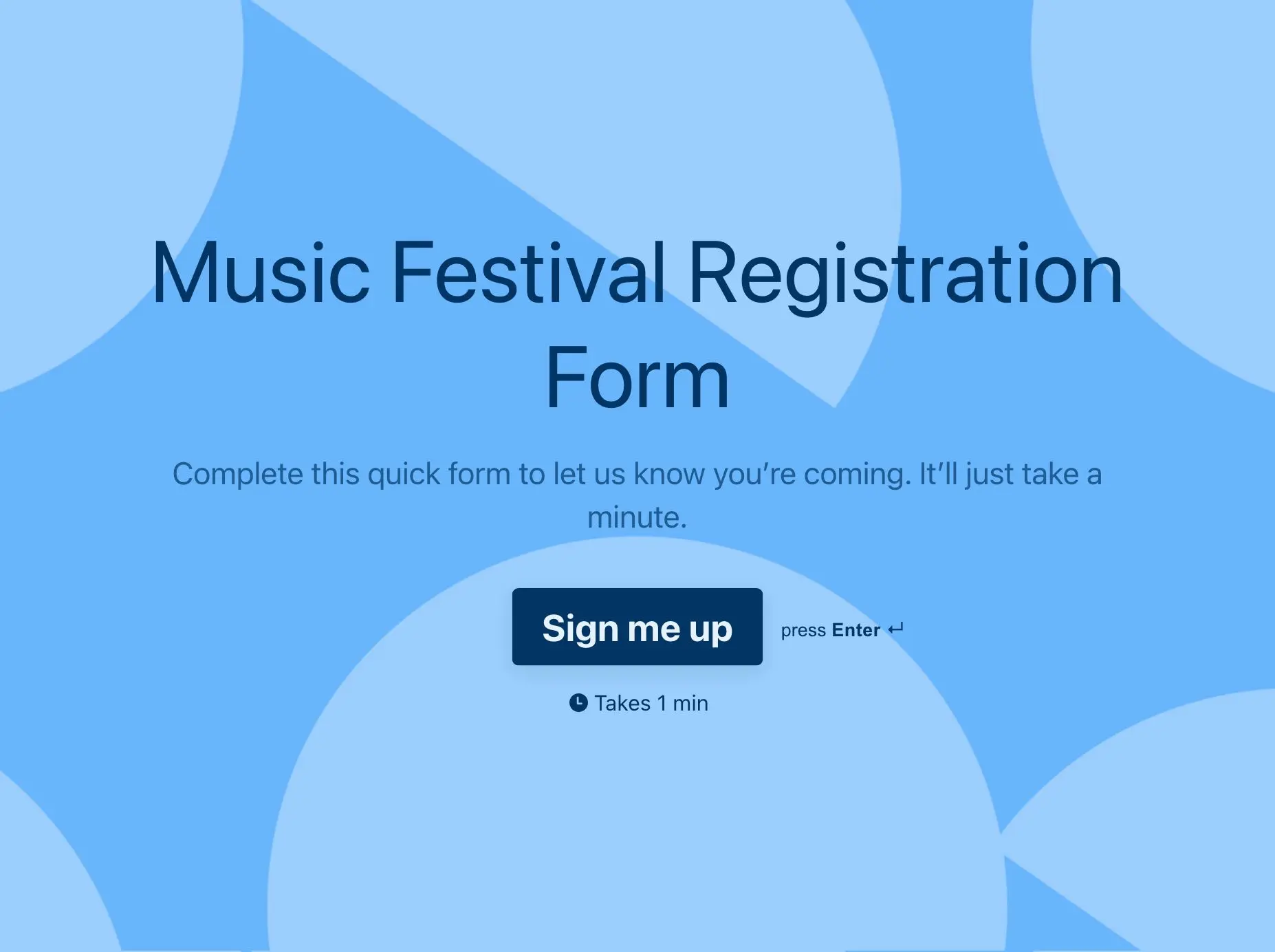 Music Festival Registration Form Template Hero