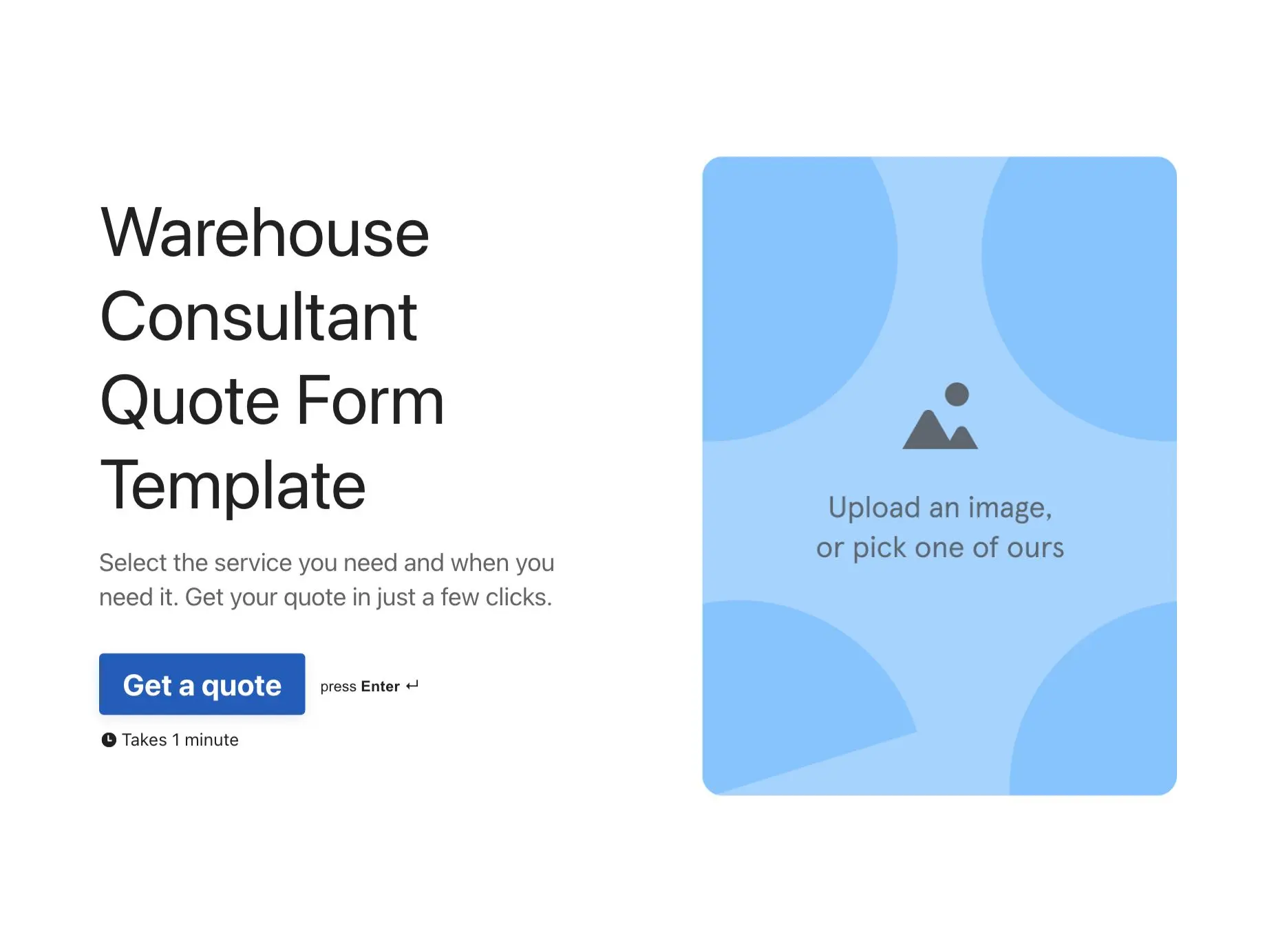 Warehouse Consultant Quote Form Template Hero