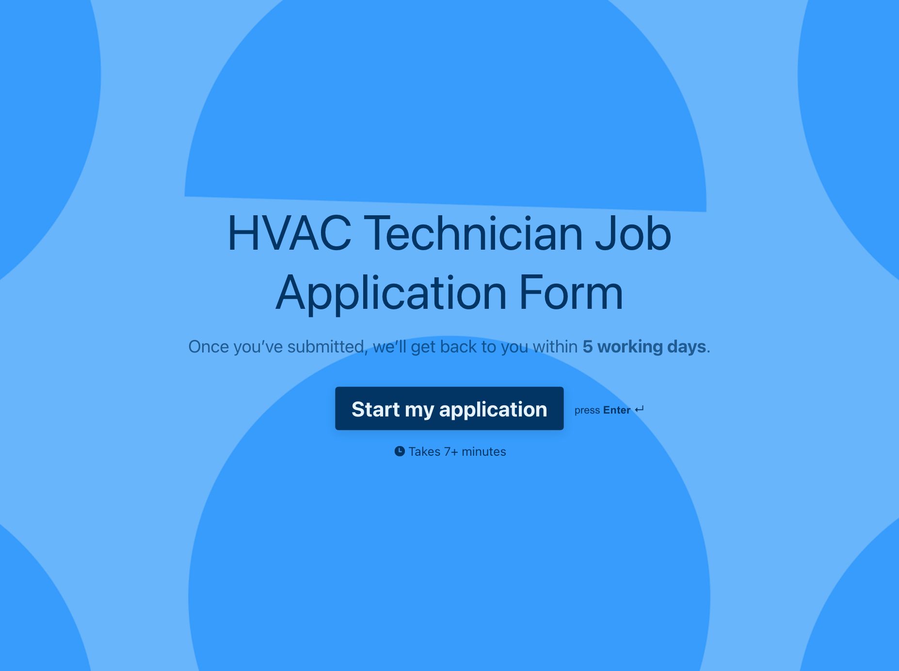 HVAC Technician Job Application Form Template