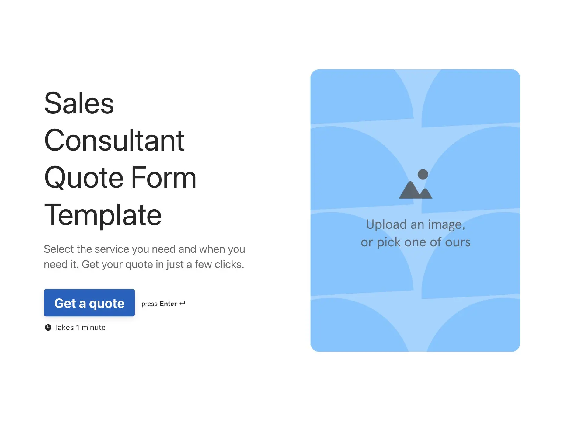 Sales Consultant Quote Form Template Hero