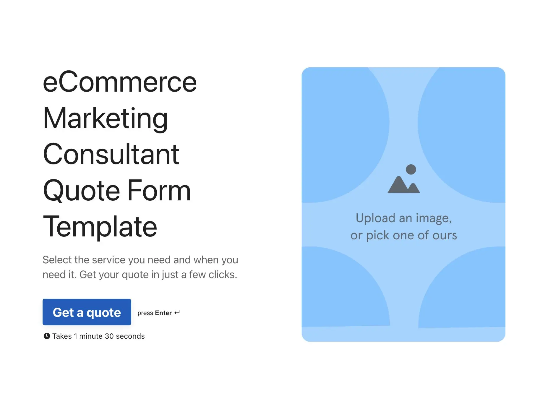 eCommerce Marketing Consultant Quote Form Template Hero