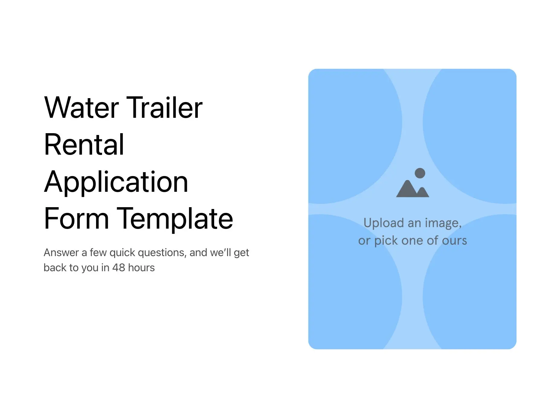 Water Trailer Rental Application Form Template Hero