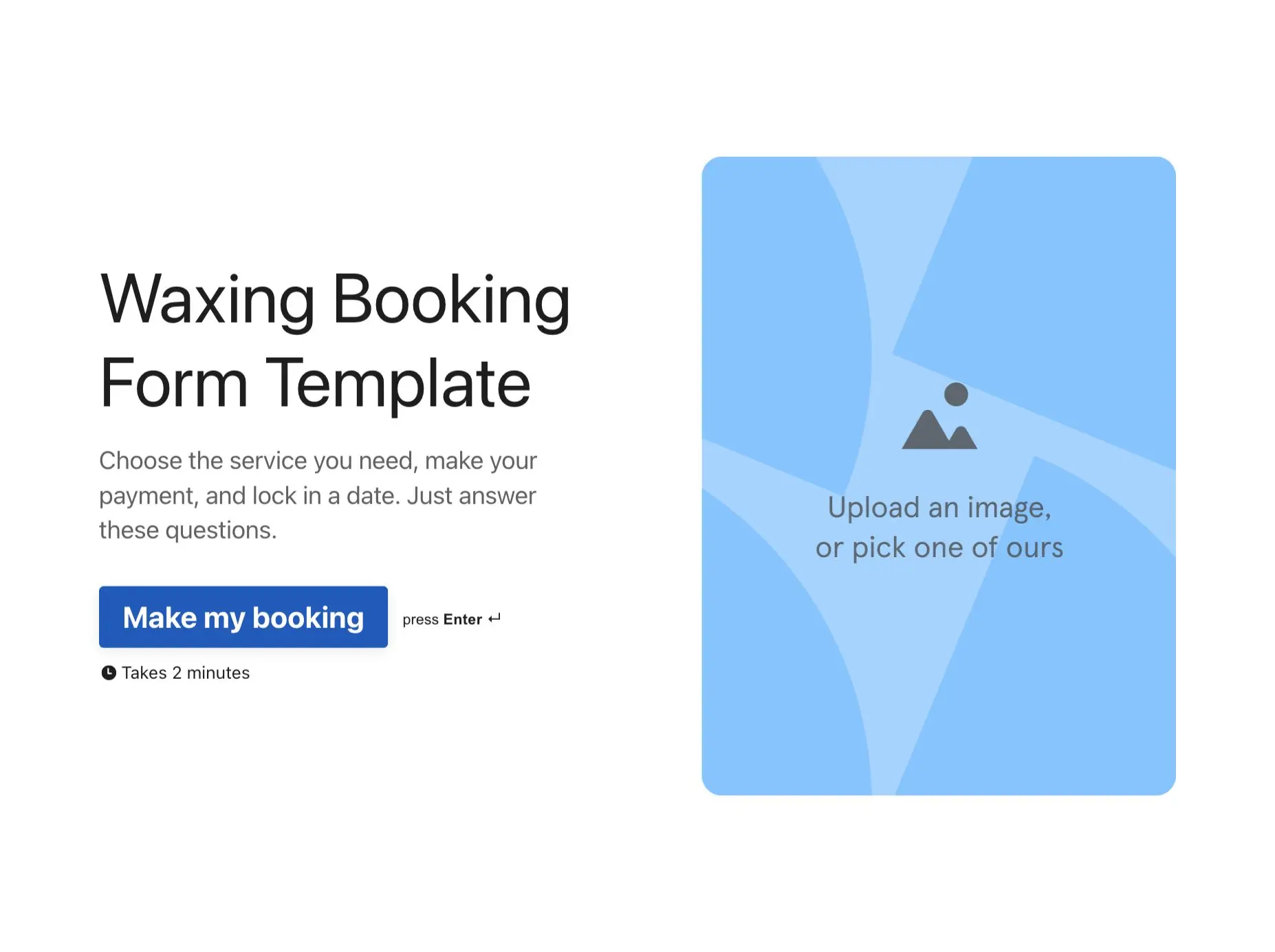 Waxing Booking Form Template Hero