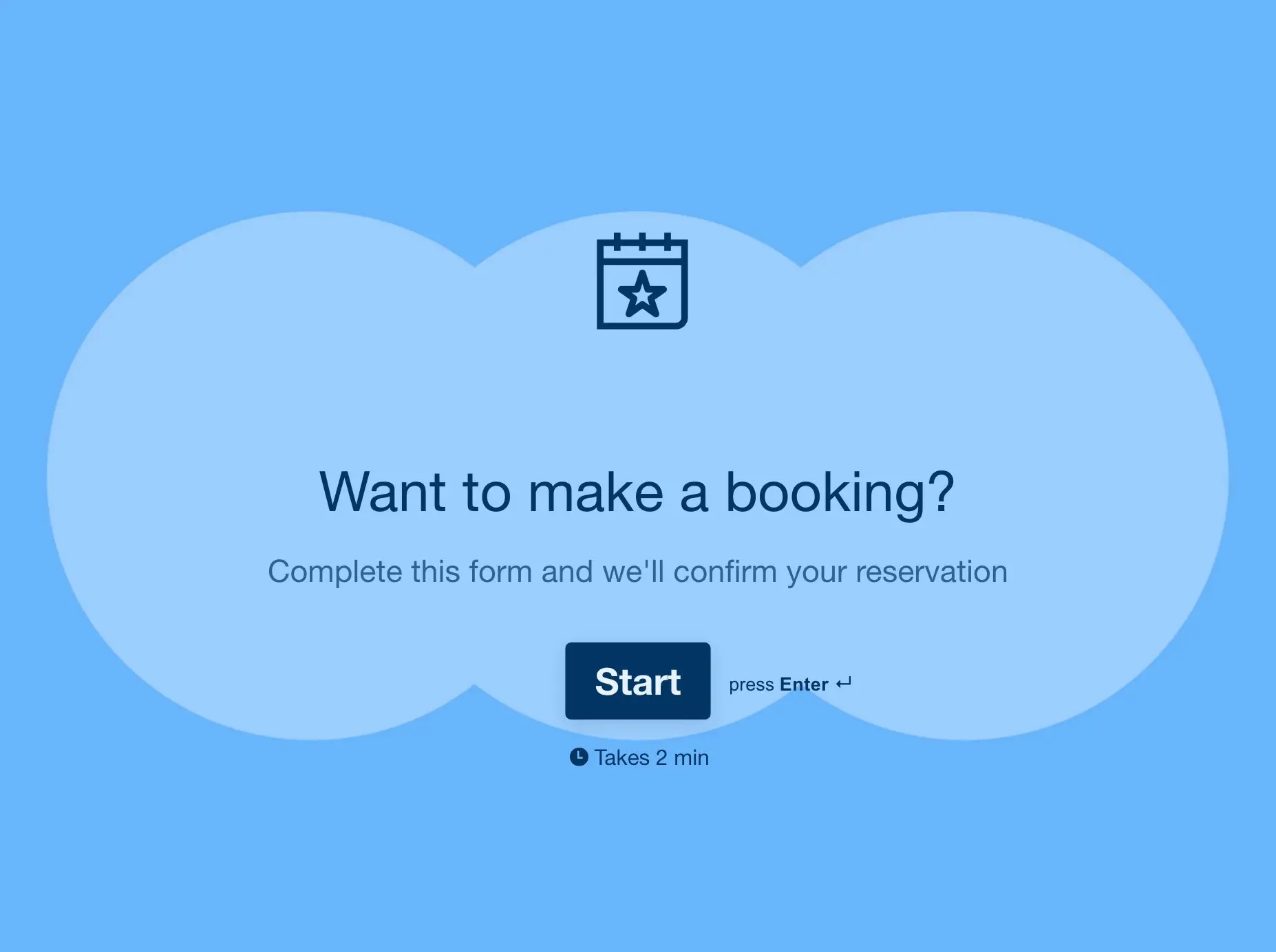 Booking Enquiry Form Template Hero