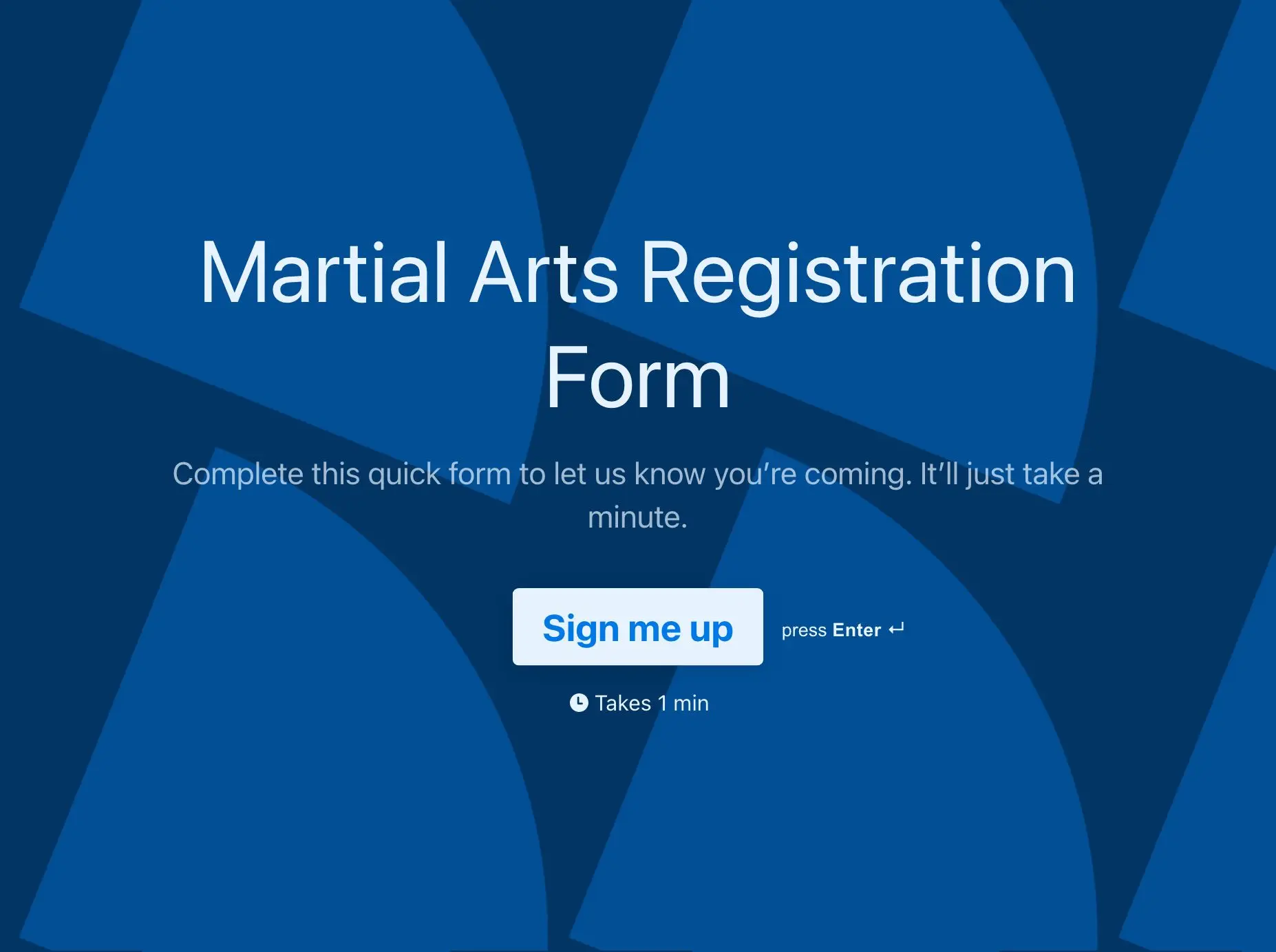 Martial Arts Registration Form Template Hero