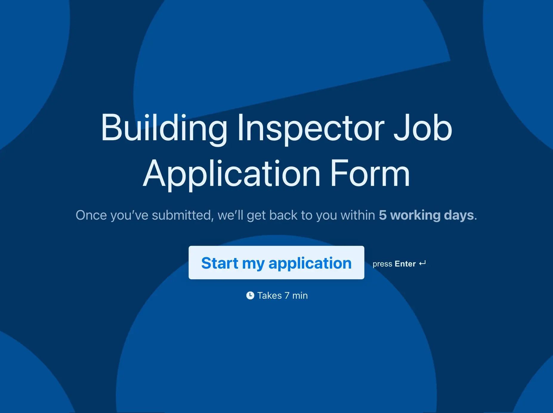 Building Inspector Job Application Form Template Hero