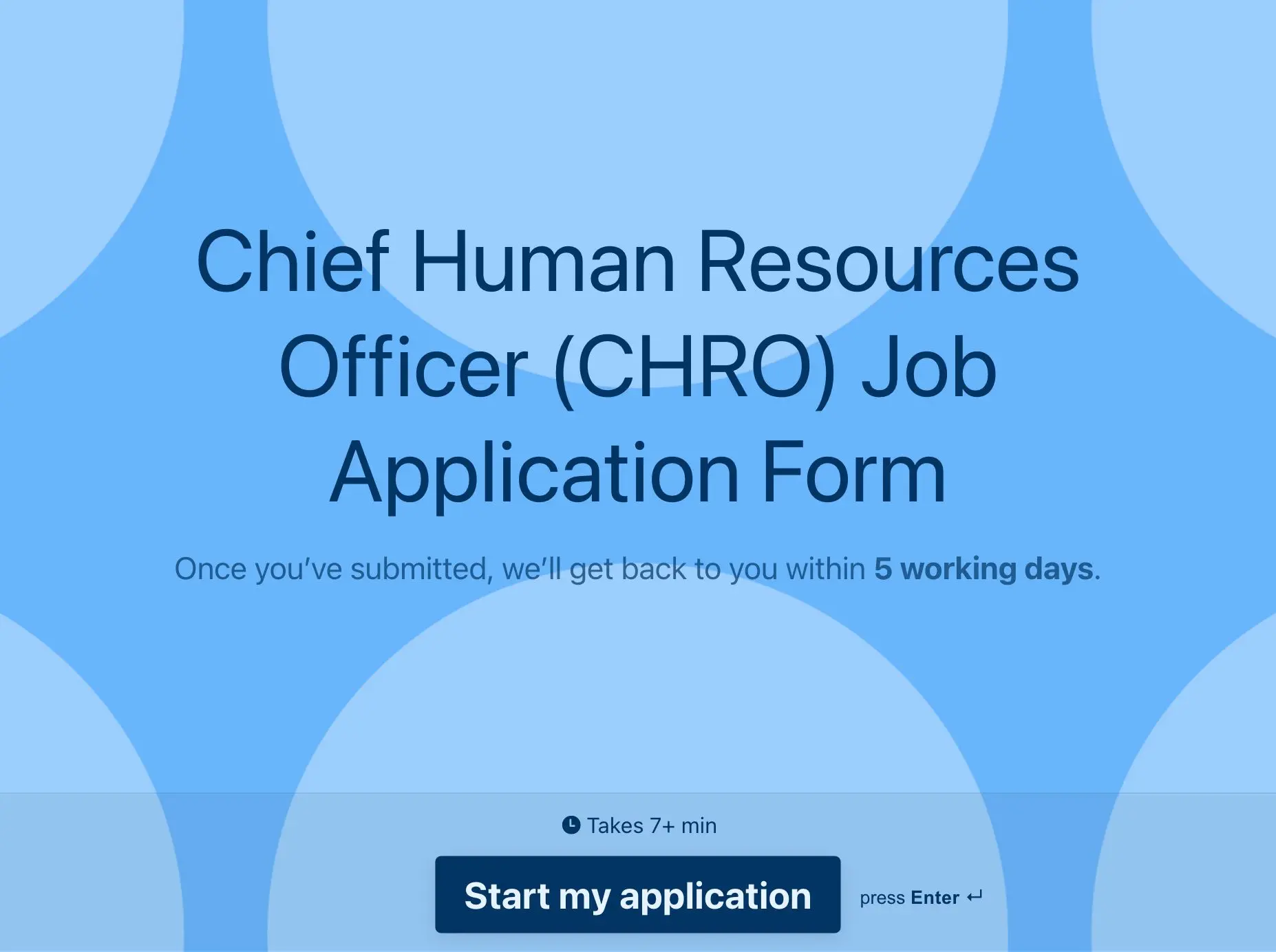 Chief Human Resources Officer (CHRO) Job Application Form Template Hero