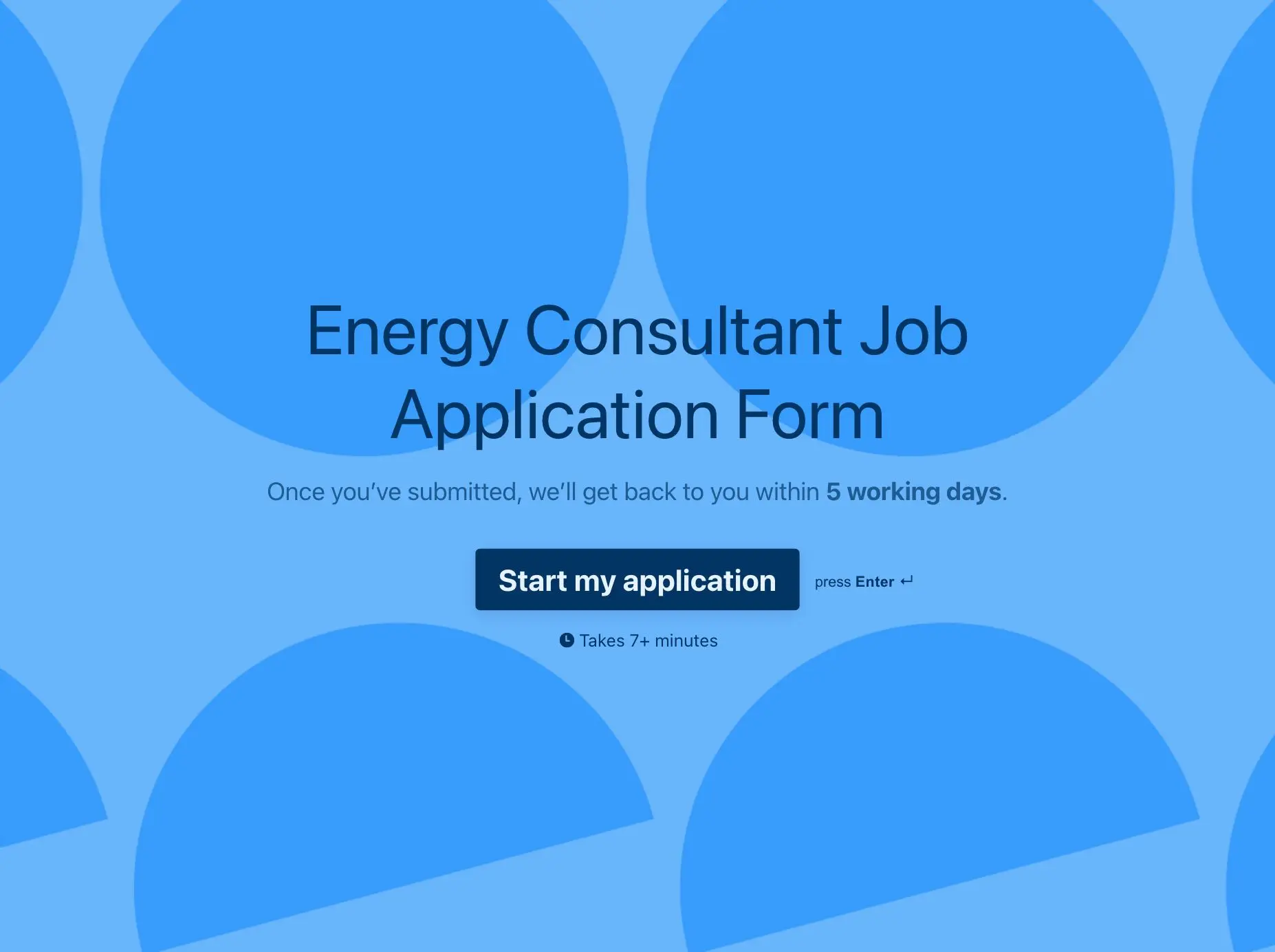 Energy Consultant Job Application Form Template Hero