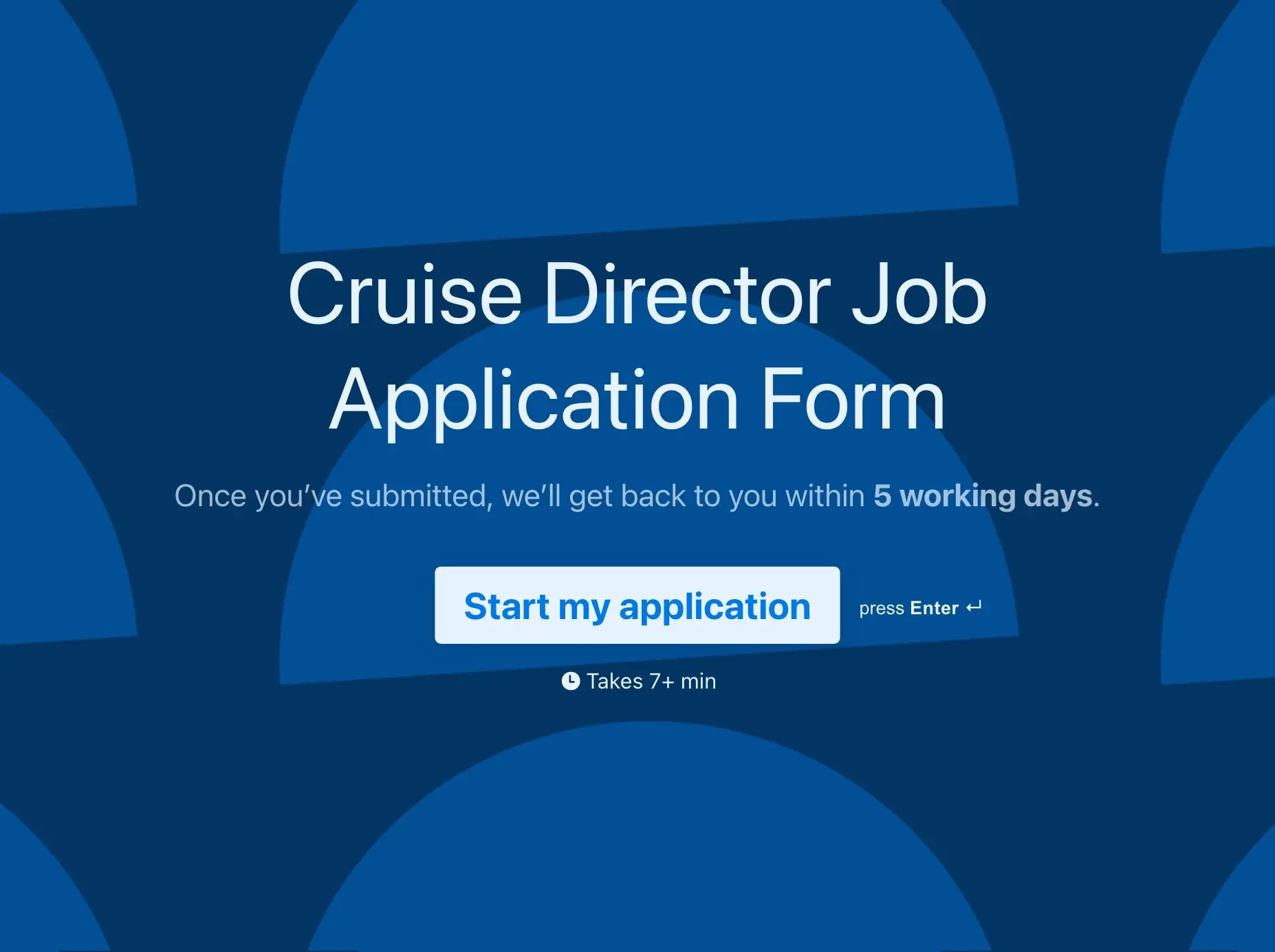 Cruise Director Job Application Form Template Hero