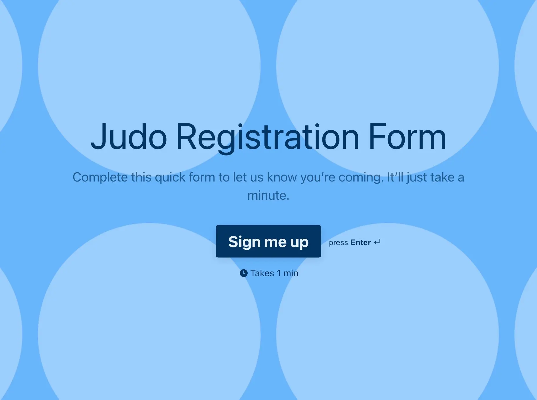 Judo Registration Form Template Hero