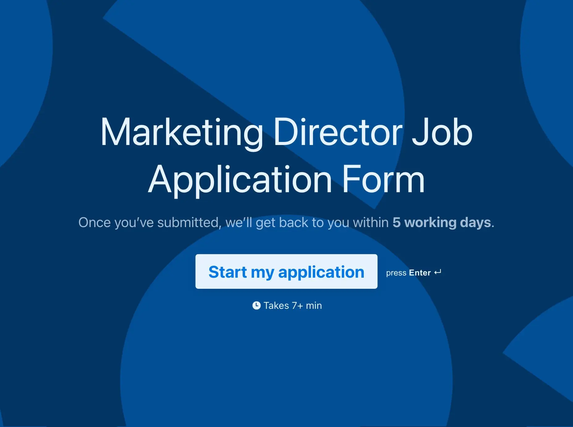 Marketing Director Job Application Form Template Hero